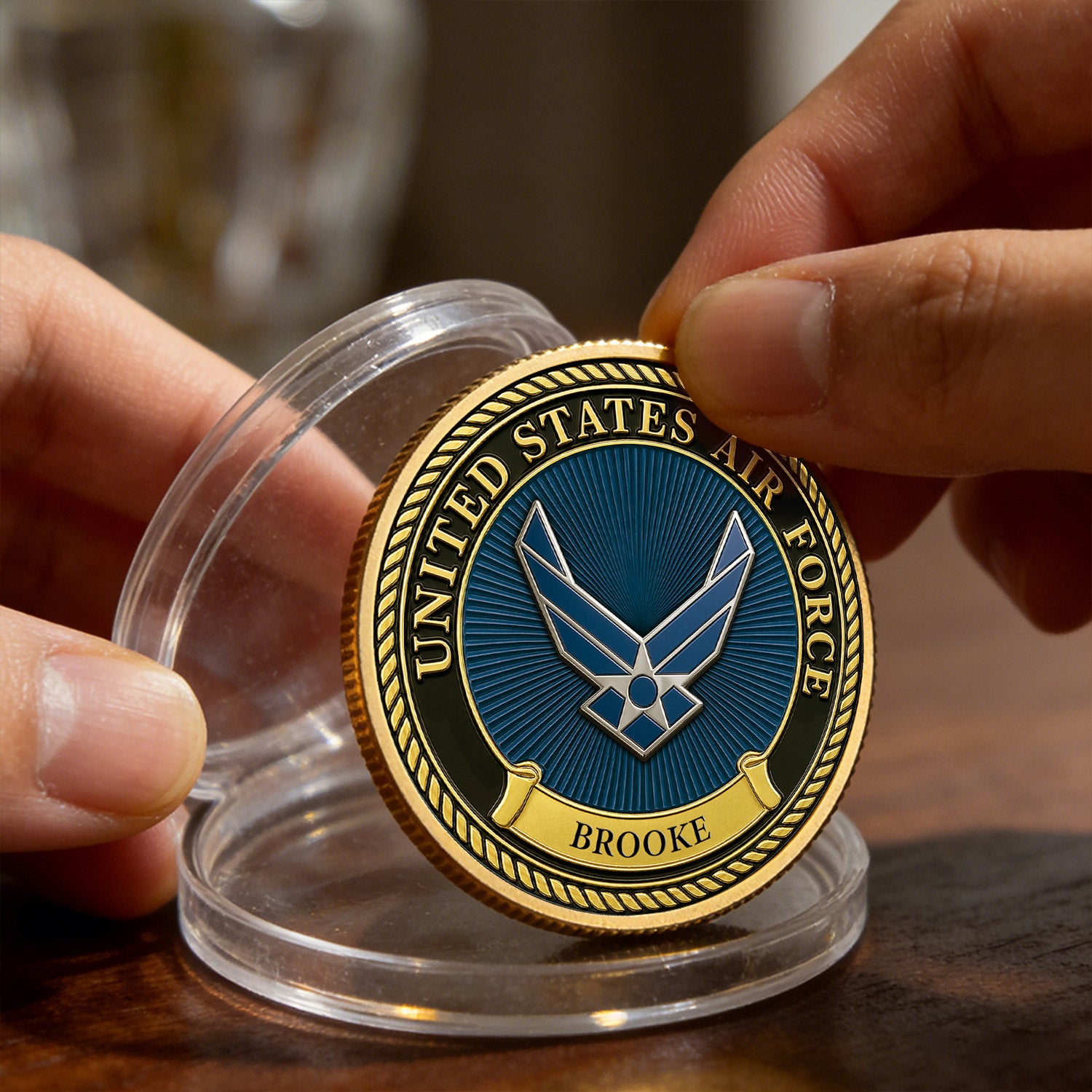 Custom Air Force Challenge Coin Personalized Rank Name Gift