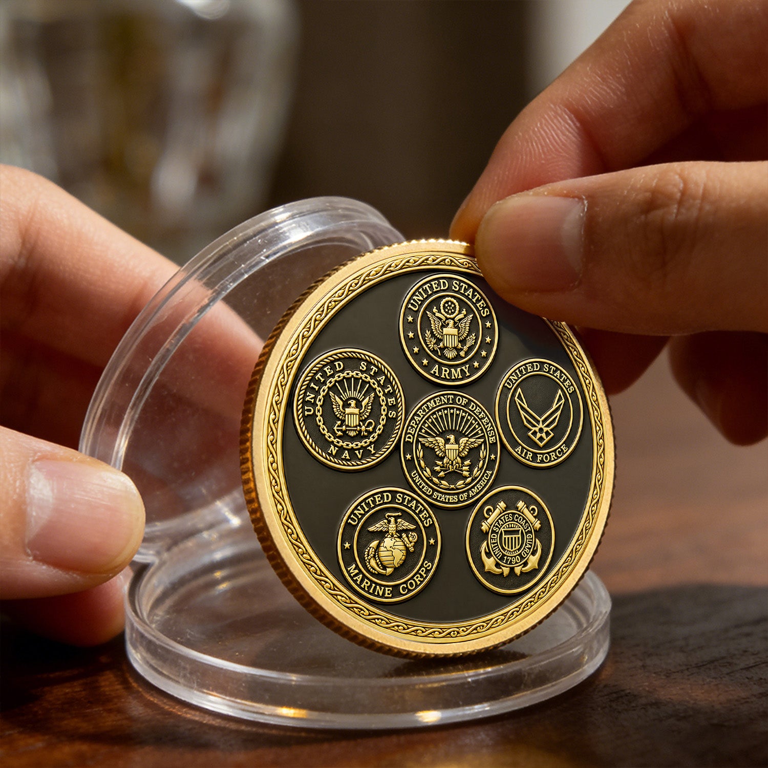 Personalized Army Promotion 3D Challenge Coin With Custom Text