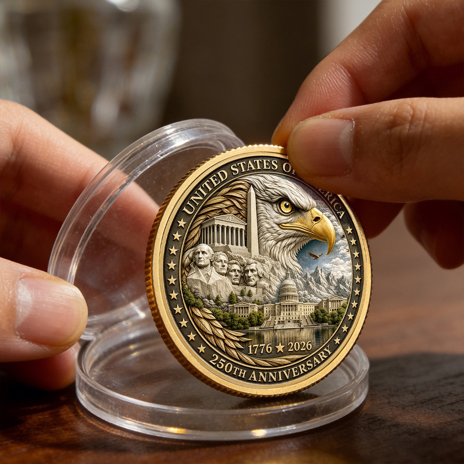 USAF Custom Text Rank 250th USA 3D Challenge Coin Gift