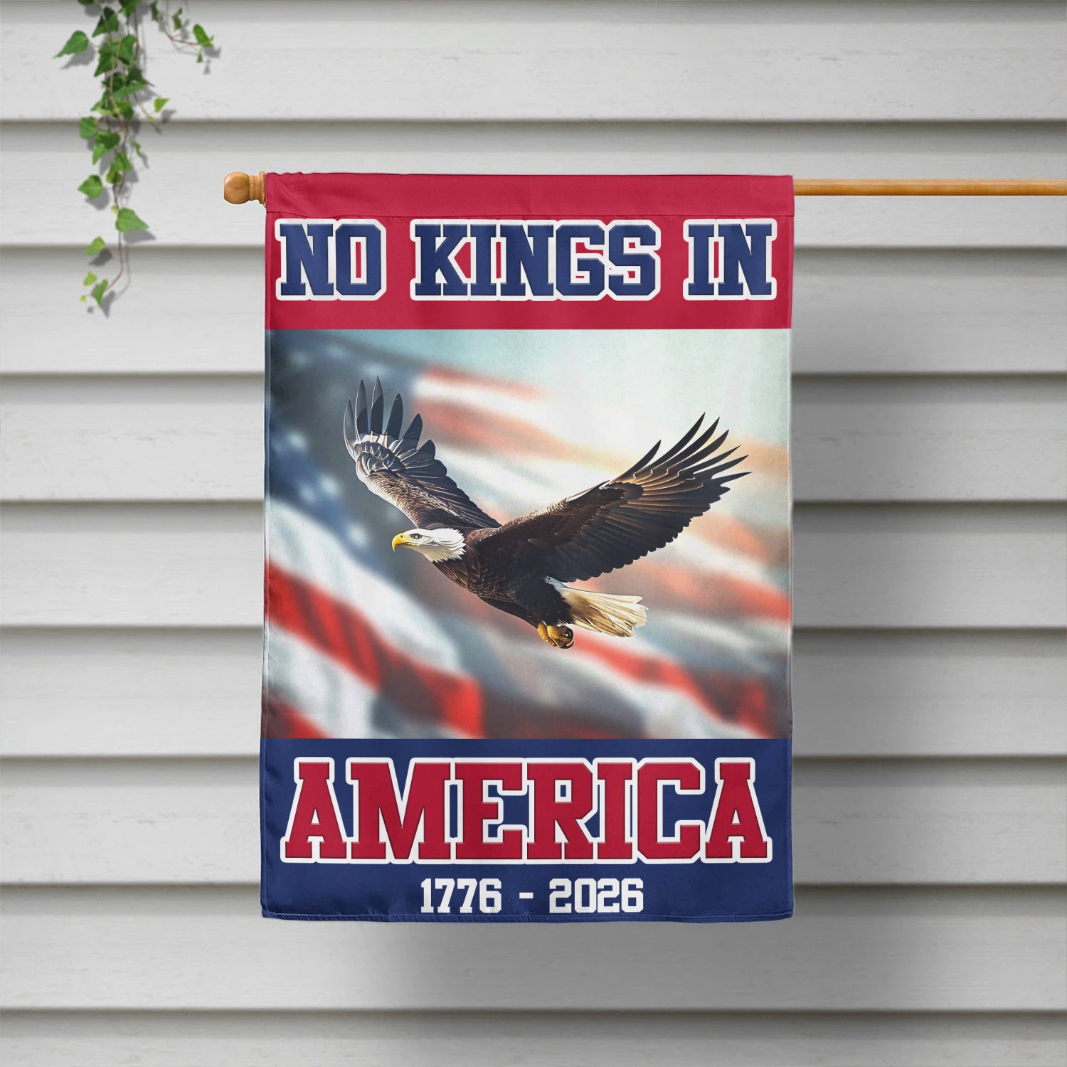 No King In America 1776 - 2026 House Flag 28''x40'' Twin-Side Printing