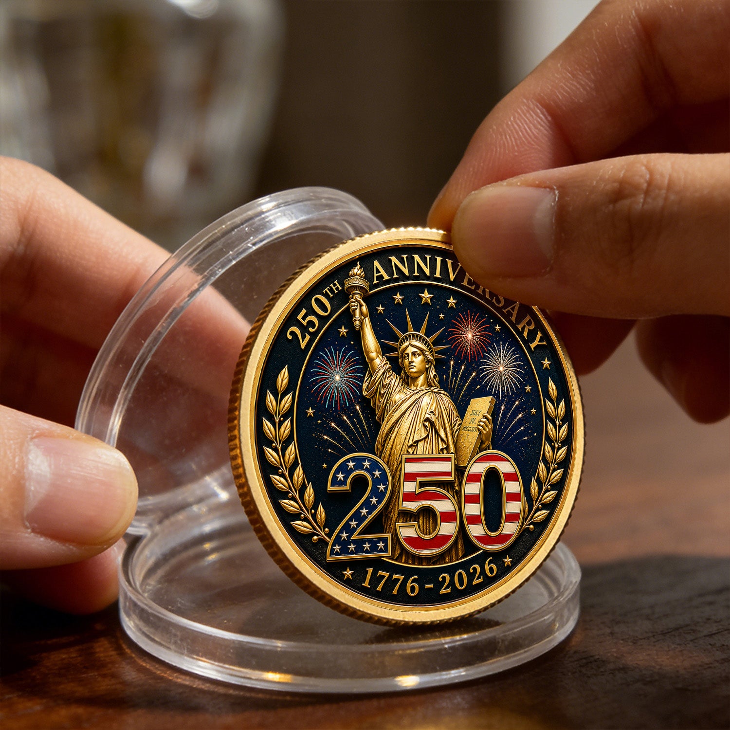 Custom USMC Rank Name USA 250 Years 3D Challenge Coin Gift