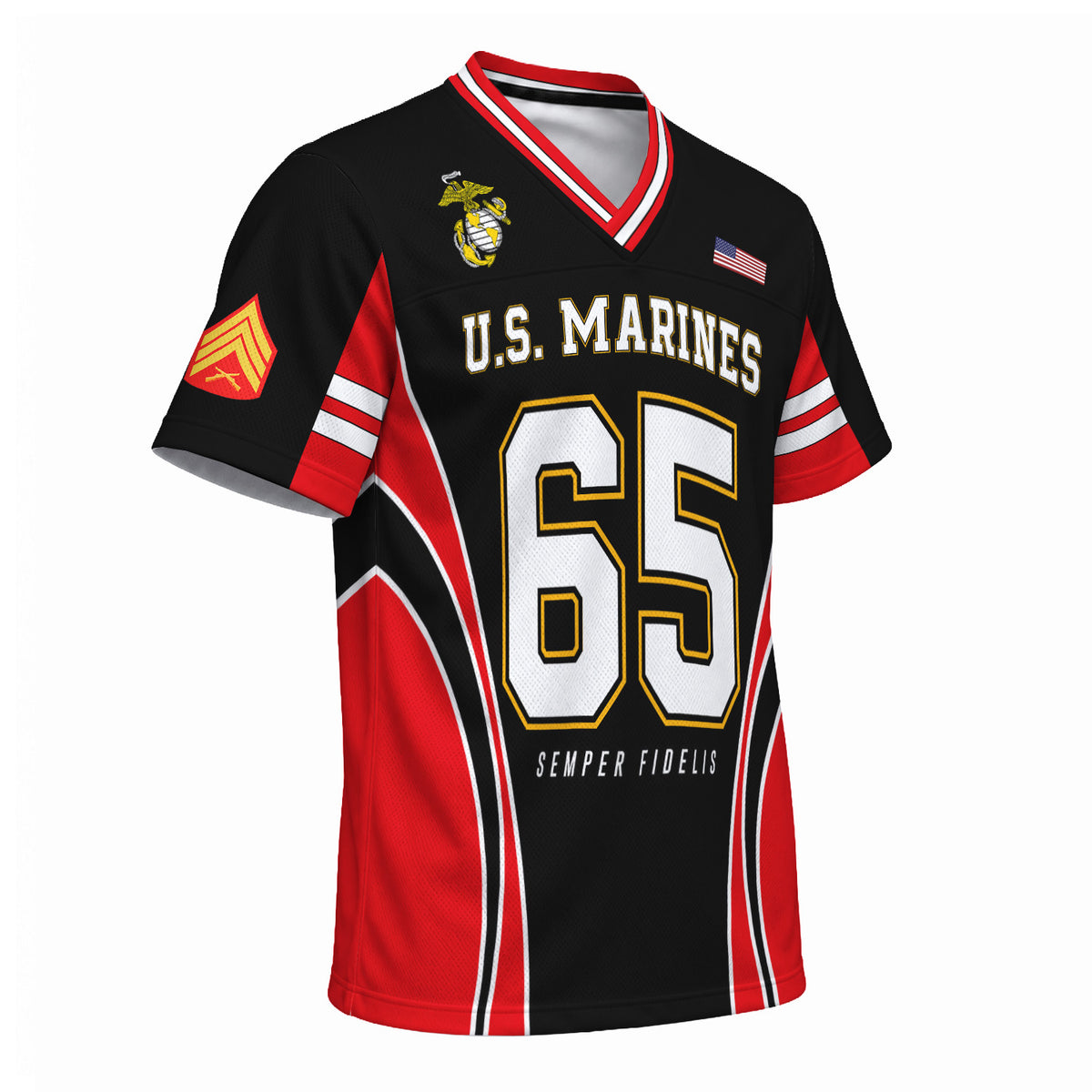 Personalized USMC Jersey Custom Military Rank Jersey Number and Text