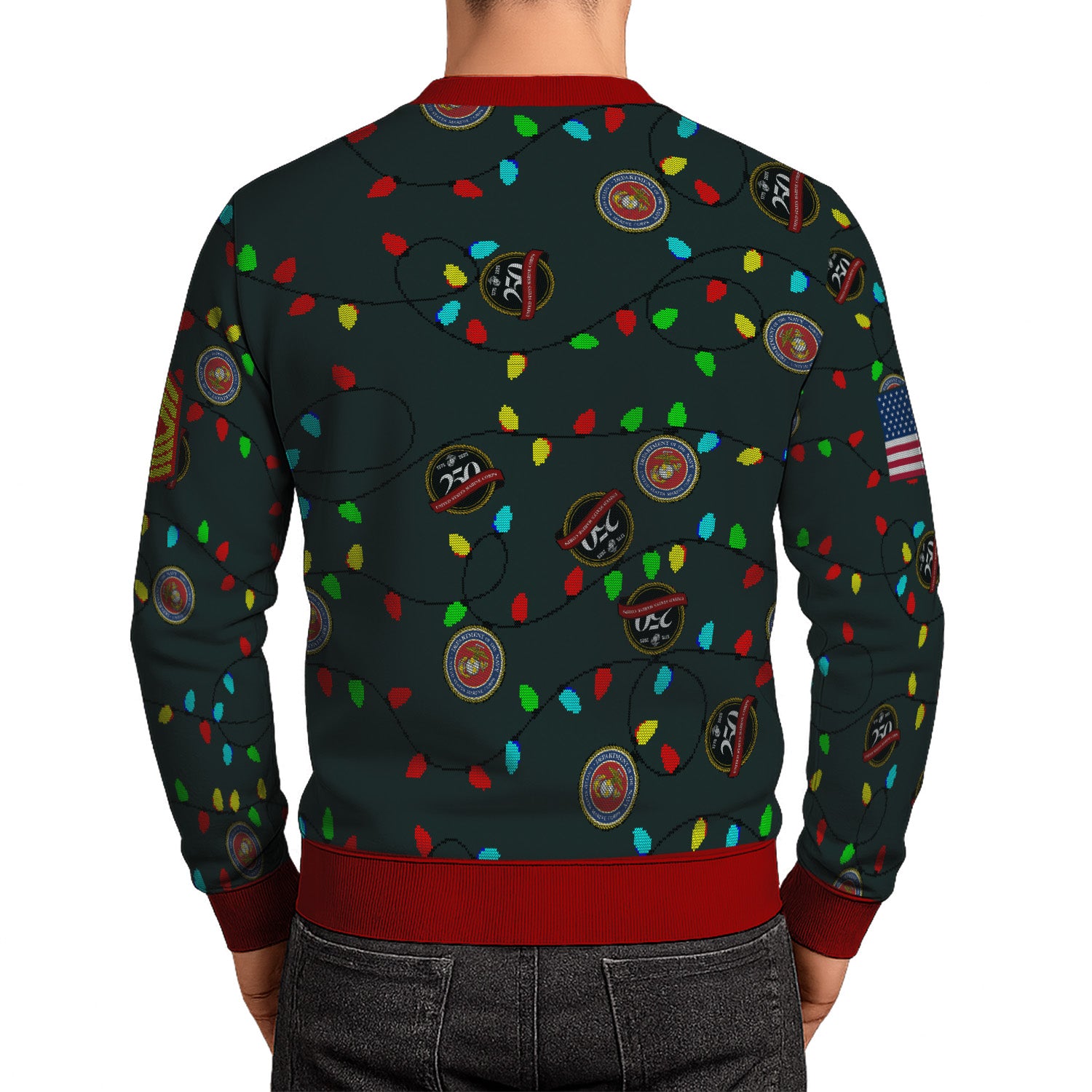 Custom Ranks USMC Ugly Christmas Sweater for Women Men KRUST07