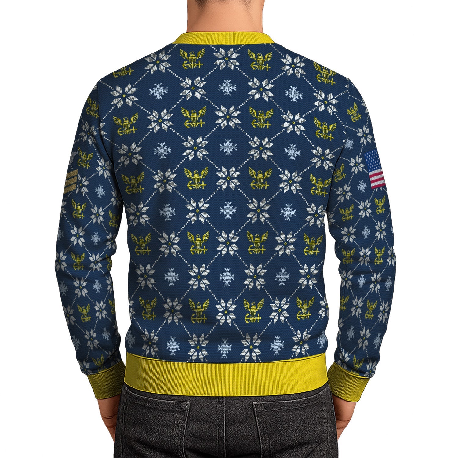 Personalized US Navy Christmas Ugly Sweater KRUST10