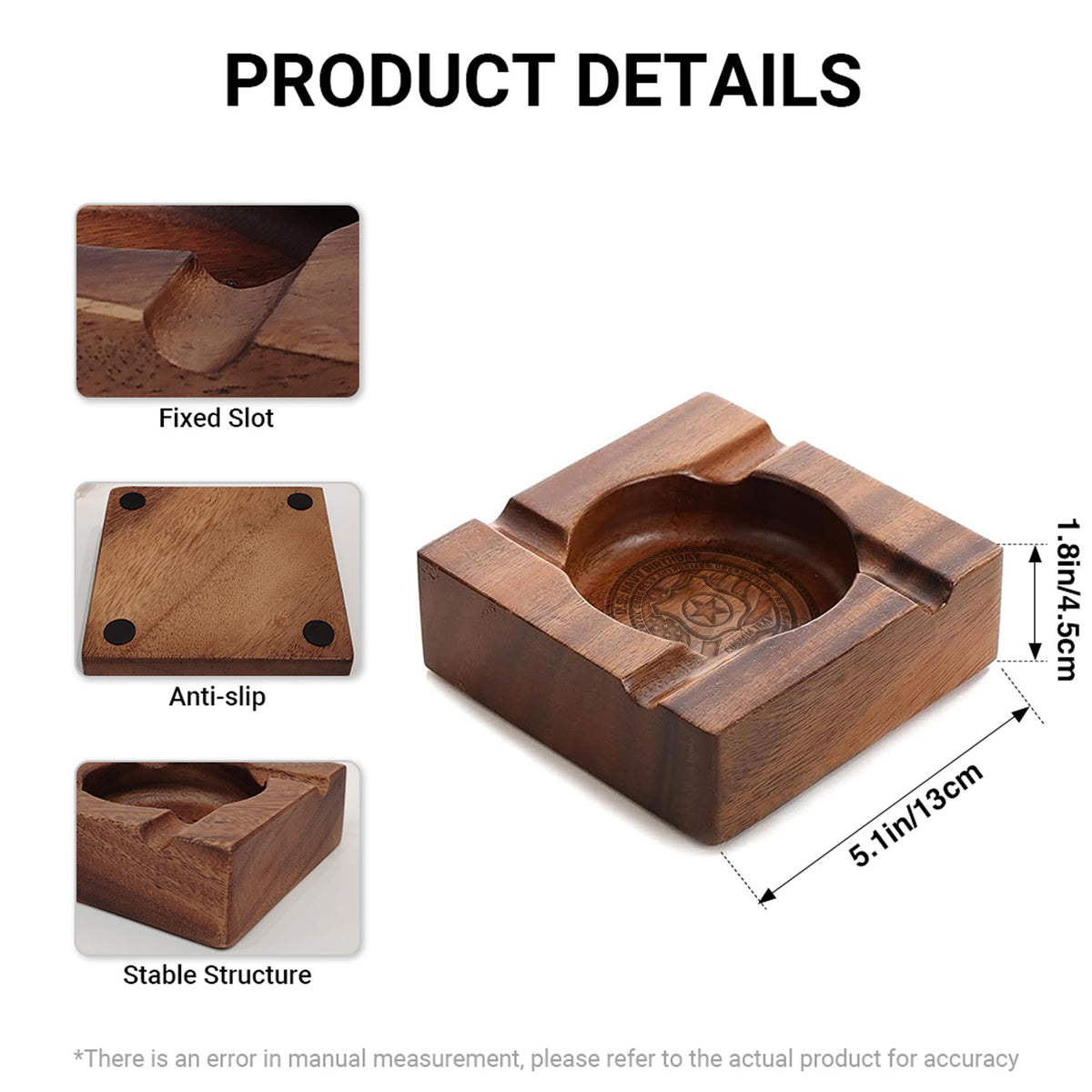 Custom Army Walnut Ashtray Personalized Veteran Rank and Text