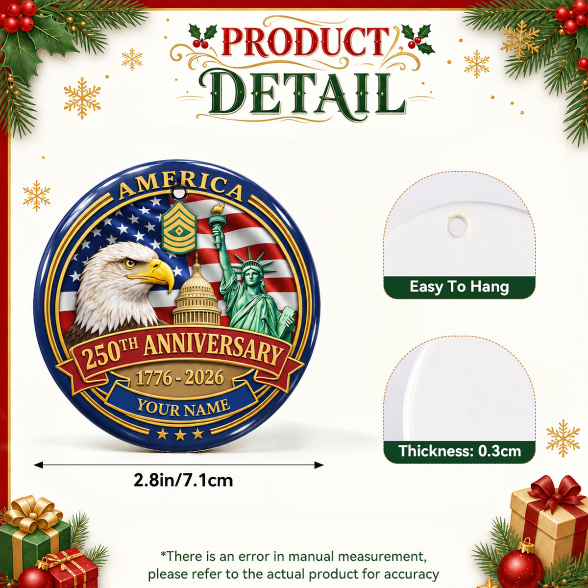 Custom U.S. Marine Corps Ceramic Ornament Personalized Rank and Text