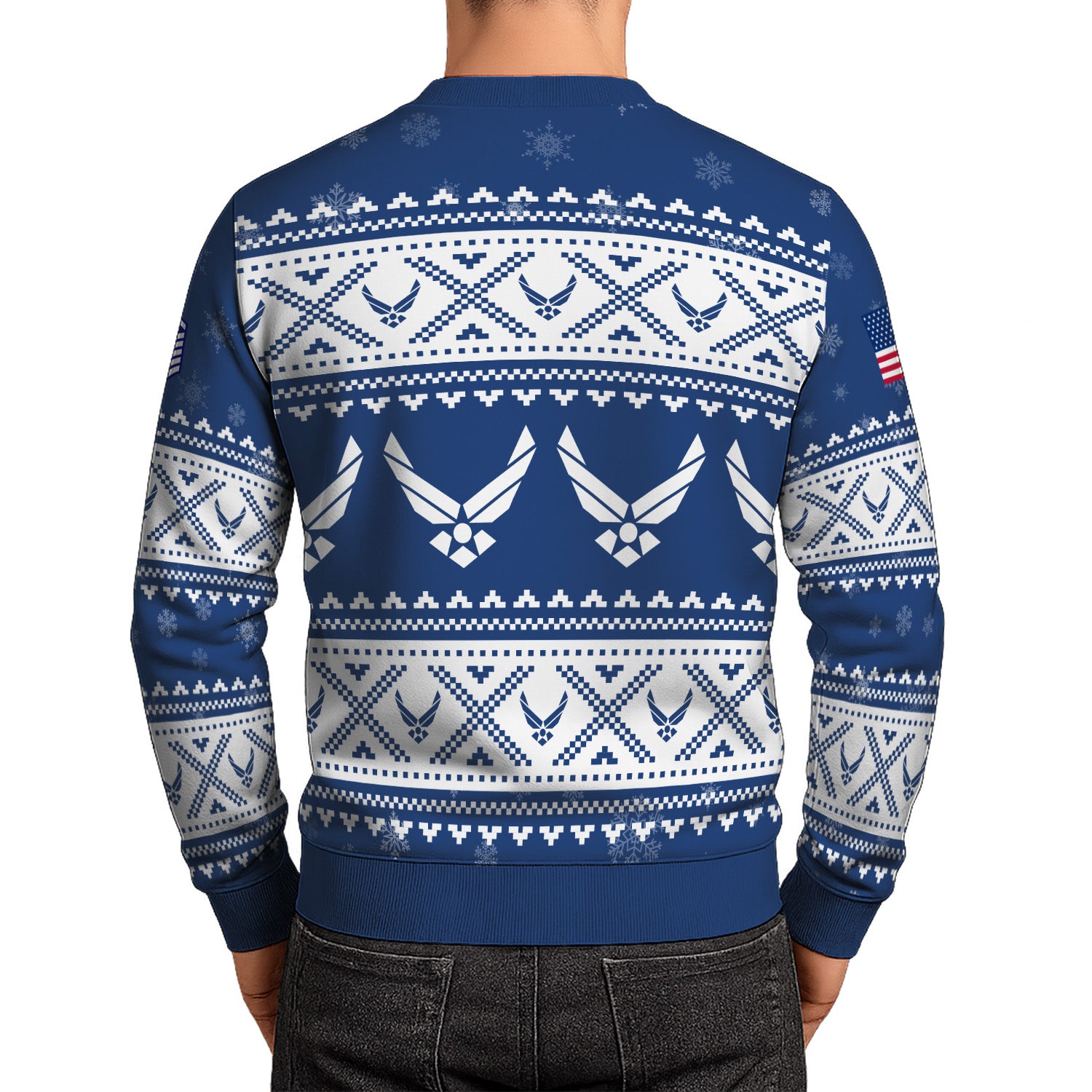 Custom Ranks US Air Force Ugly Christmas Sweater for Women Men KRUST05