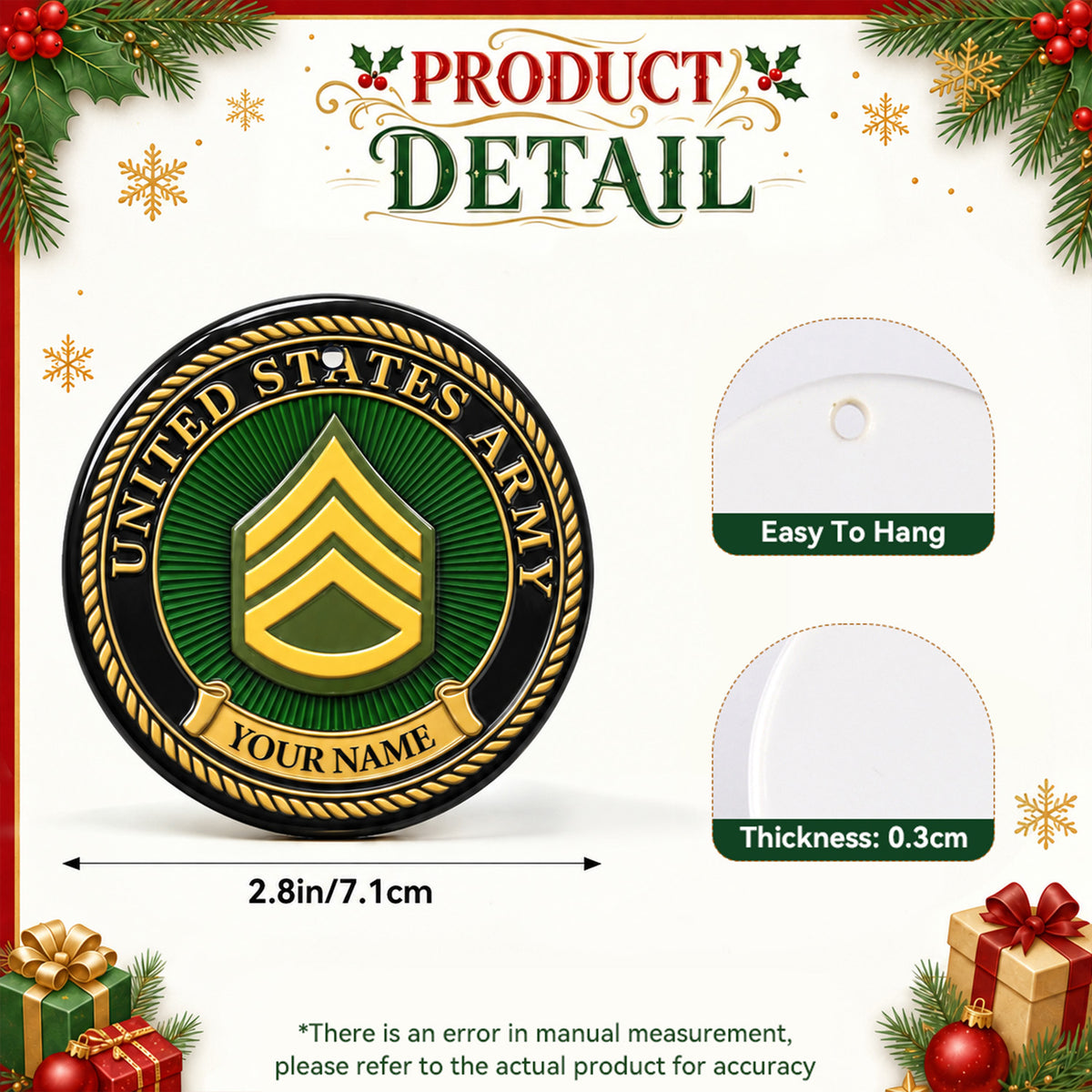 Custom U.S. Air Force Ceramic Ornament Personalized Military Rank and Text