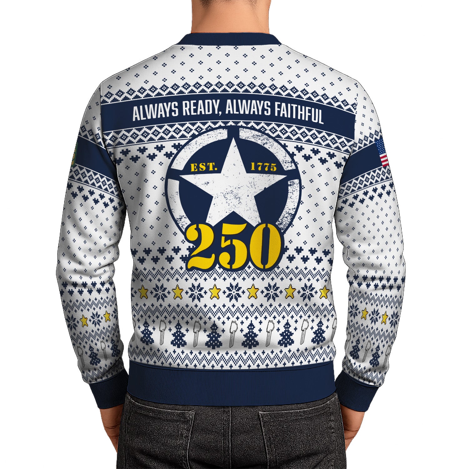 Custom Ranks US Army Ugly Christmas Sweater for Women Men KRUST06