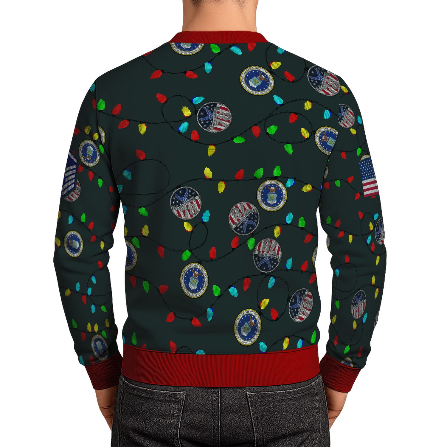 Custom Ranks US Air Force Ugly Christmas Sweater for Women Men KRUST07