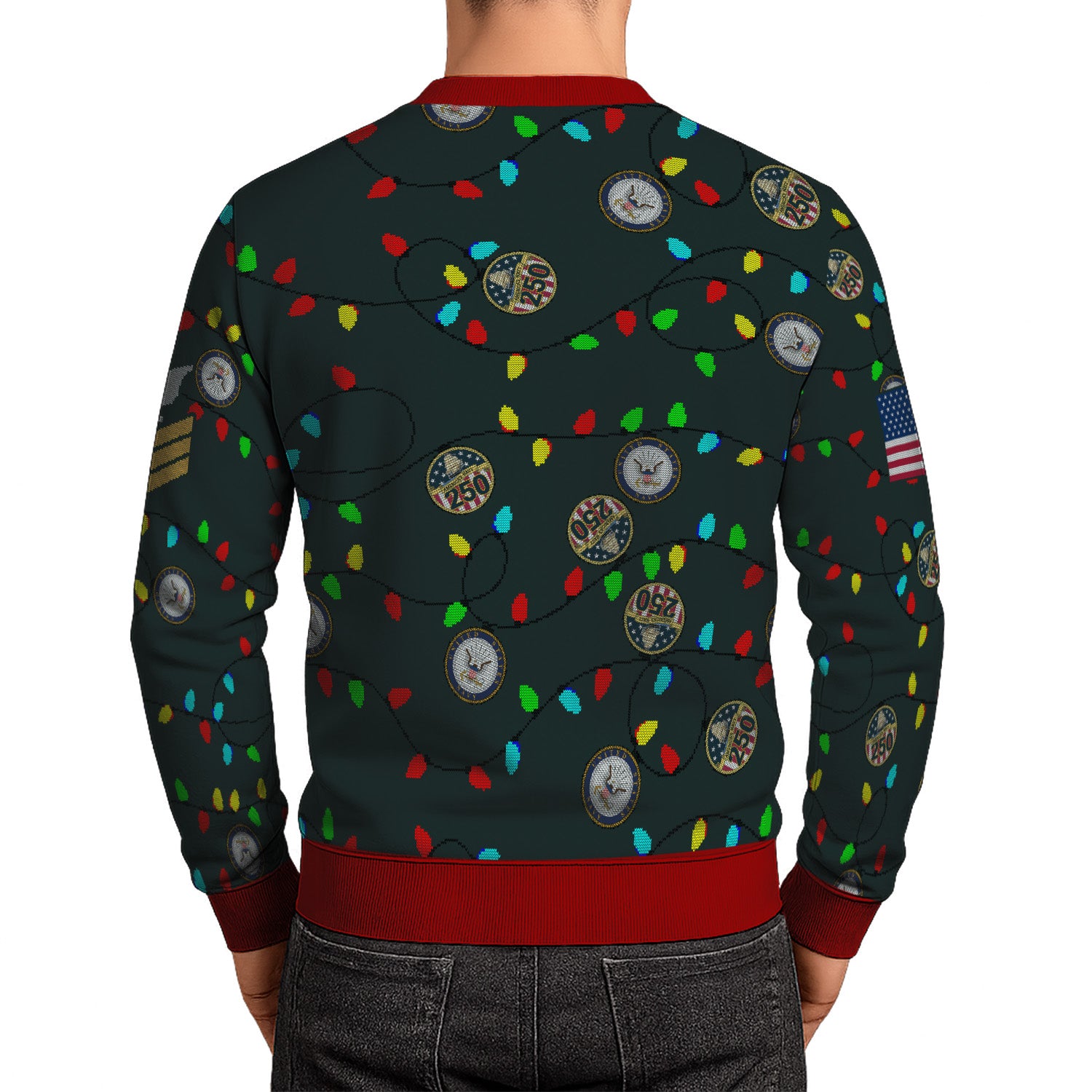 Custom Ranks US Navy Ugly Christmas Sweater for Women Men KRUST07