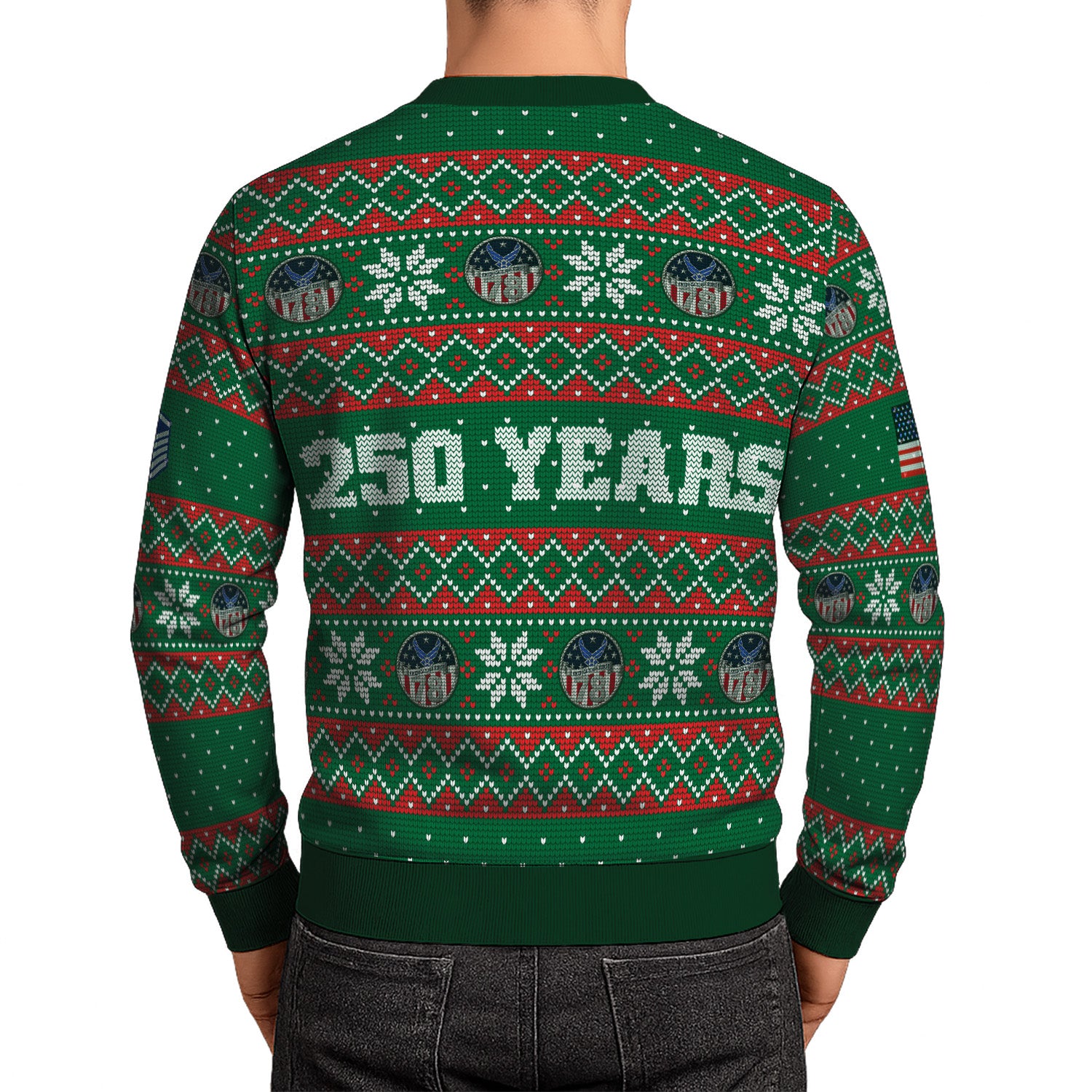 Custom Ranks US Air Force Ugly Christmas Sweater for Women Men KRUST09