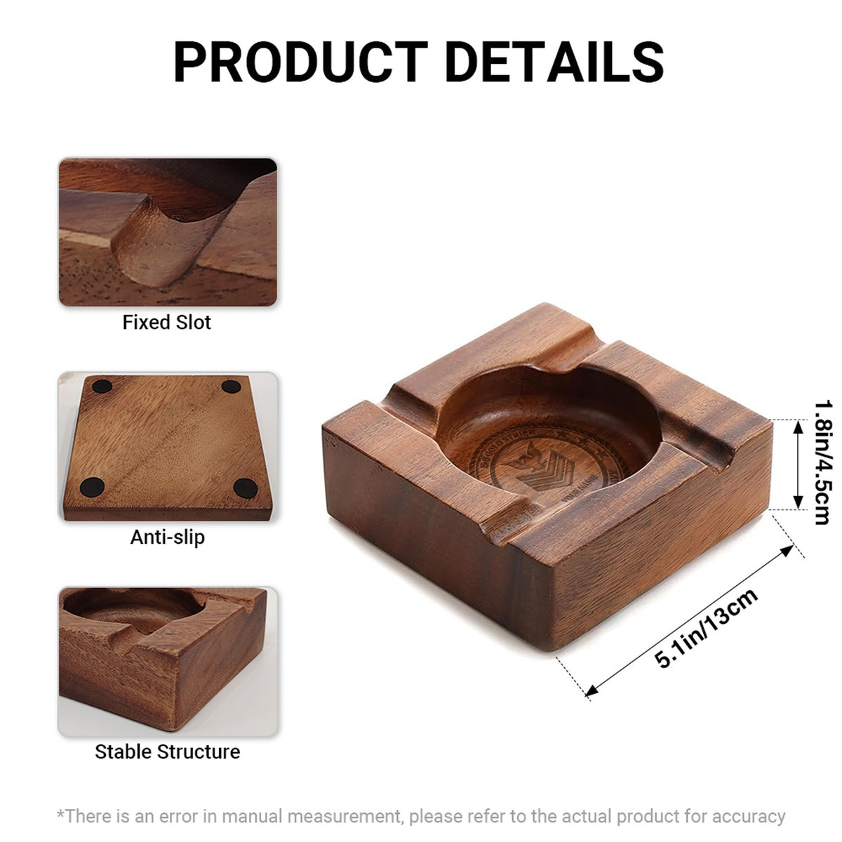 Personalized Navy Military Cigar Ashtray Custom Rank and Text