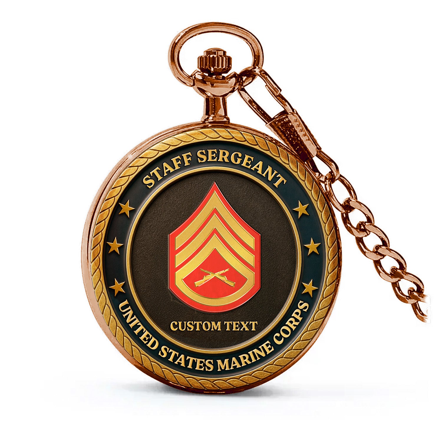 Personalized USMC Pocket Watch Military Keepsake Gift