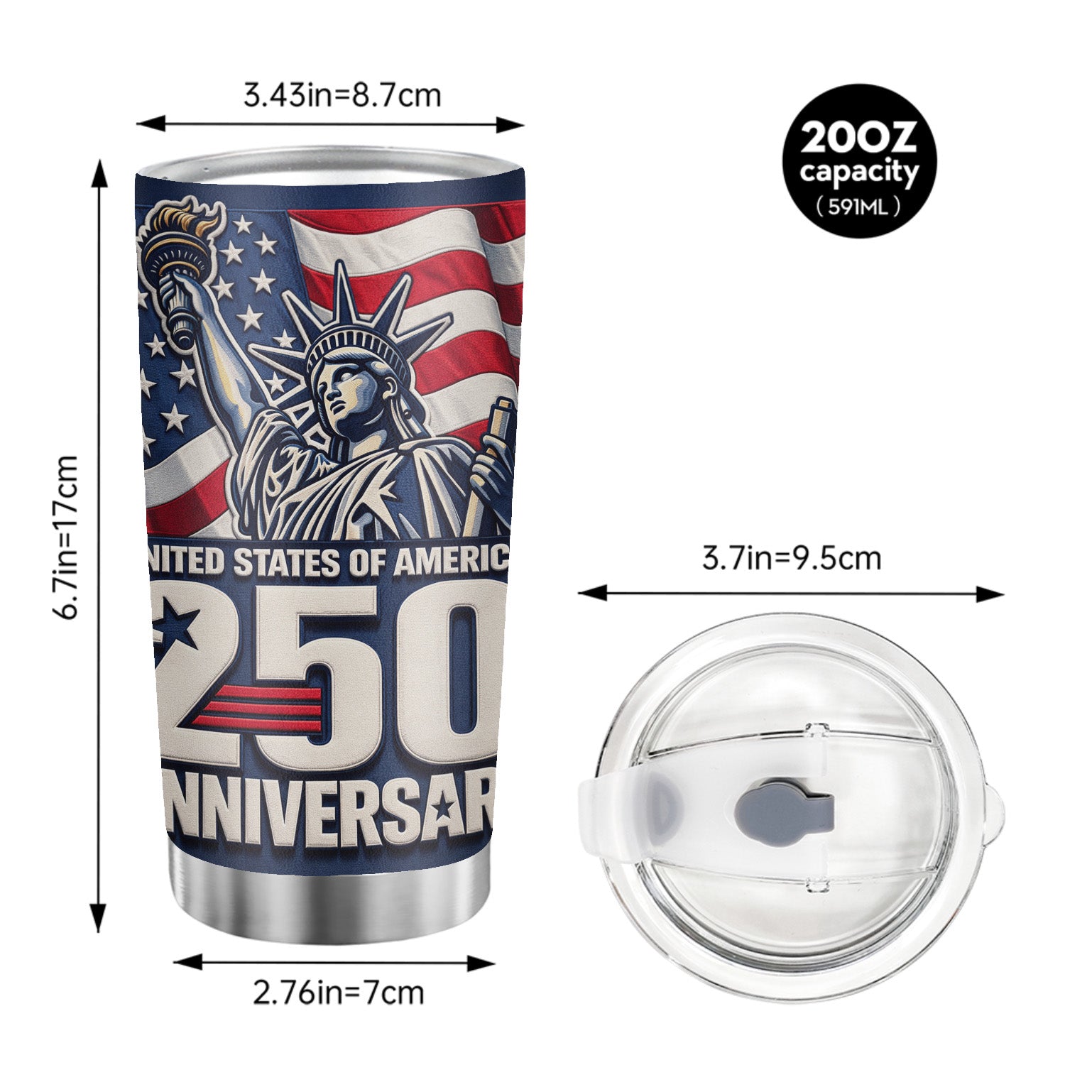 USA 250th Anniversary 20oz Tumbler
