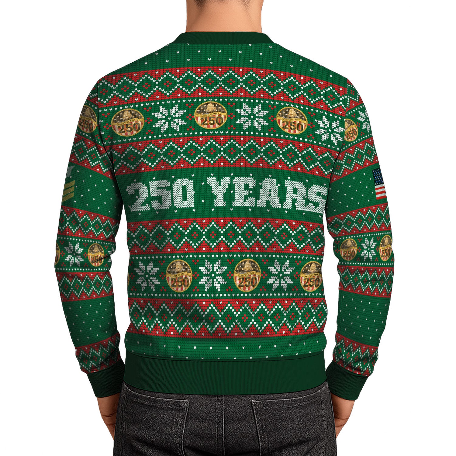 Custom Ranks US Navy Ugly Christmas Sweater for Women Men KRUST09