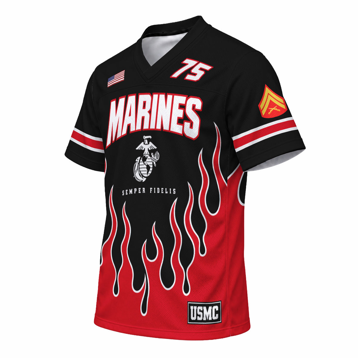 USMC Sports Jersey Custom Marine Rank Text and Jersey Number