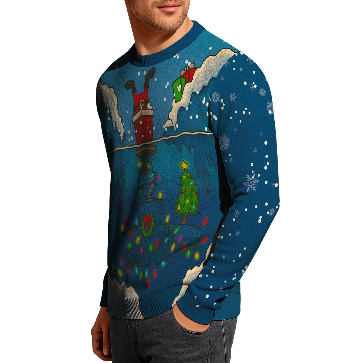 US Navy Submarine Light Christmas Ugly Sweater