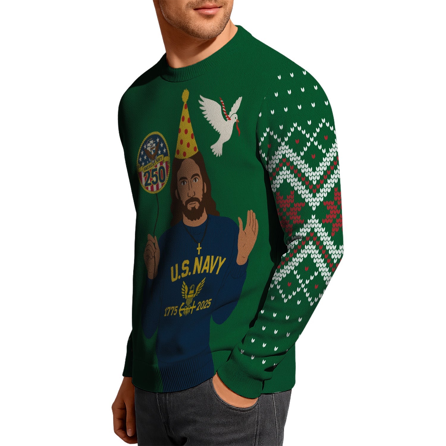 US Navy 1775 - 2025 Christmas Ugly Sweater