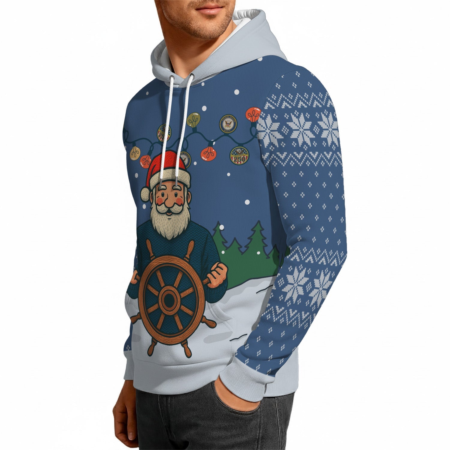 US Navy Xmas 3D All Over Print Hoodie
