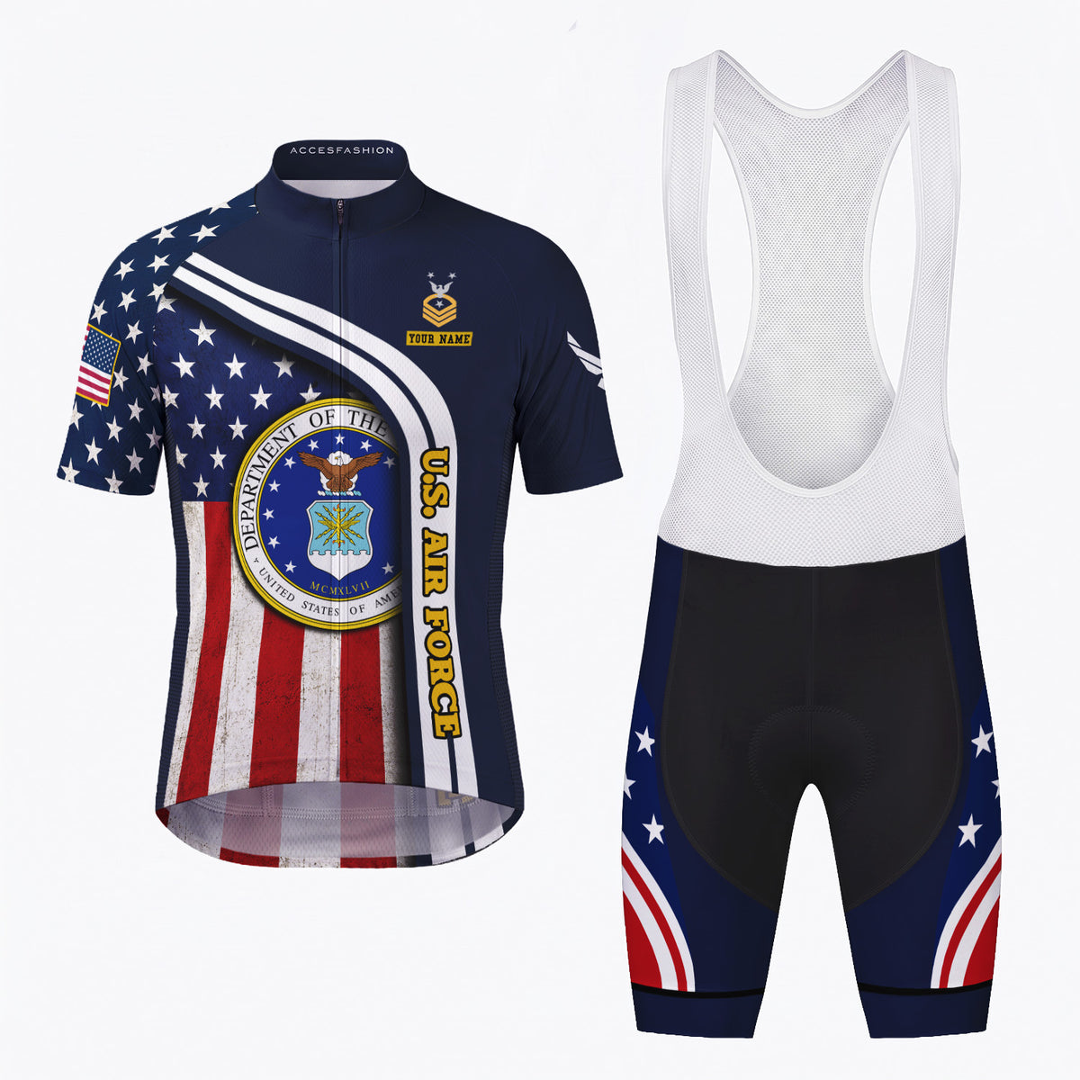 Personalized Military U.S. Air Force Inspired Cycling Jersey Kit