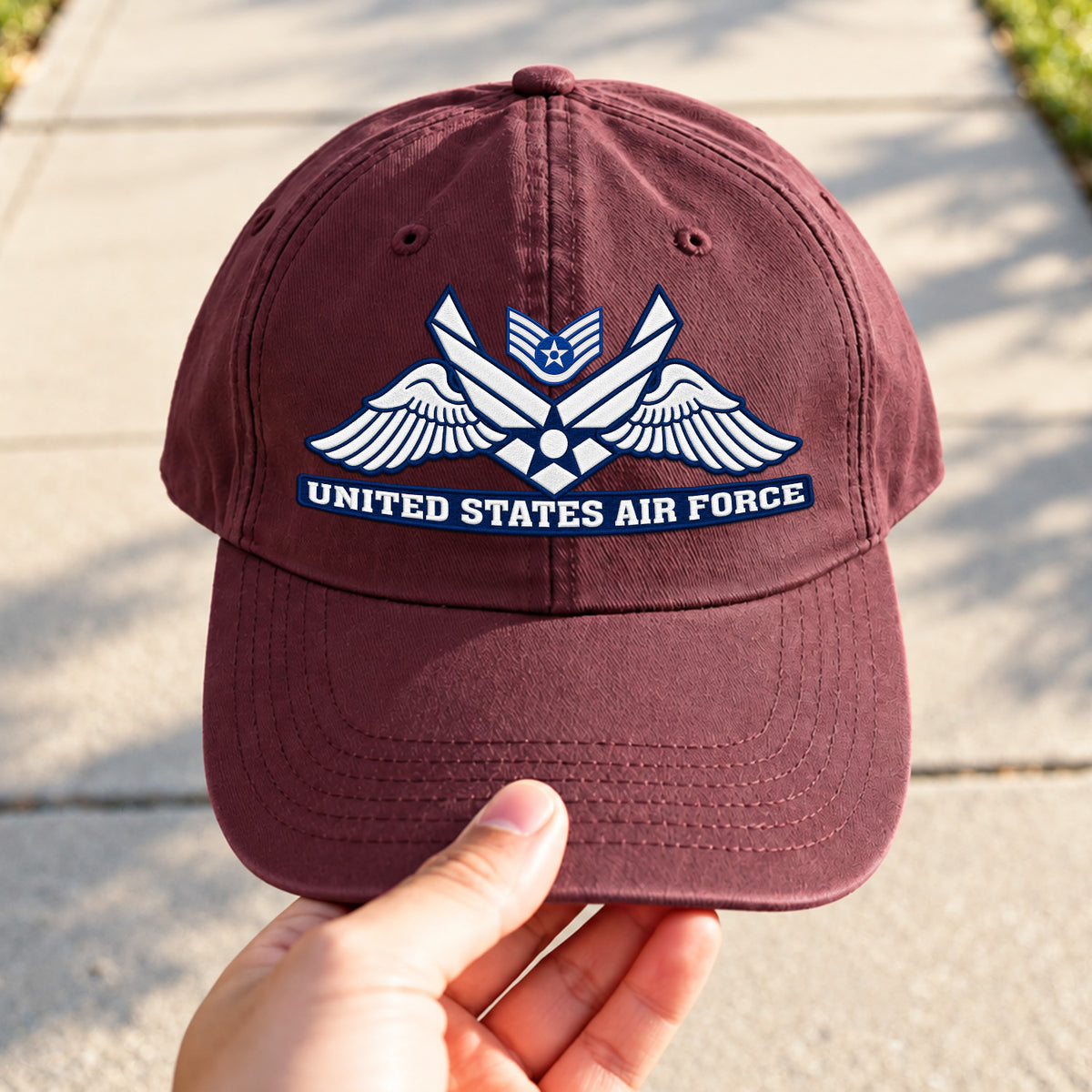Custom U.S. Air Force Cotton Hat Personalized Rank and Name