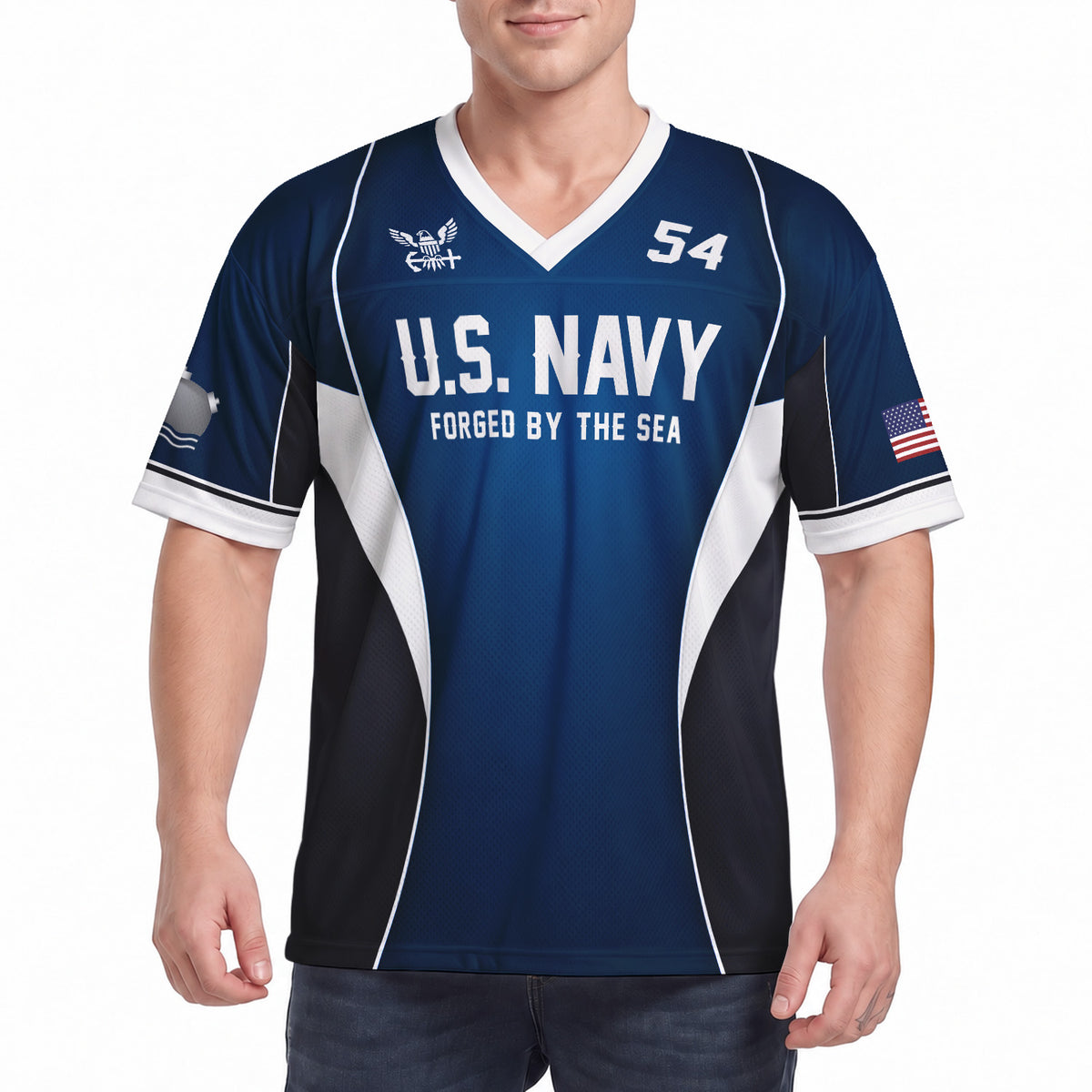 Personalized U.S. Navy Jersey Custom Rank Jersey Number and Text