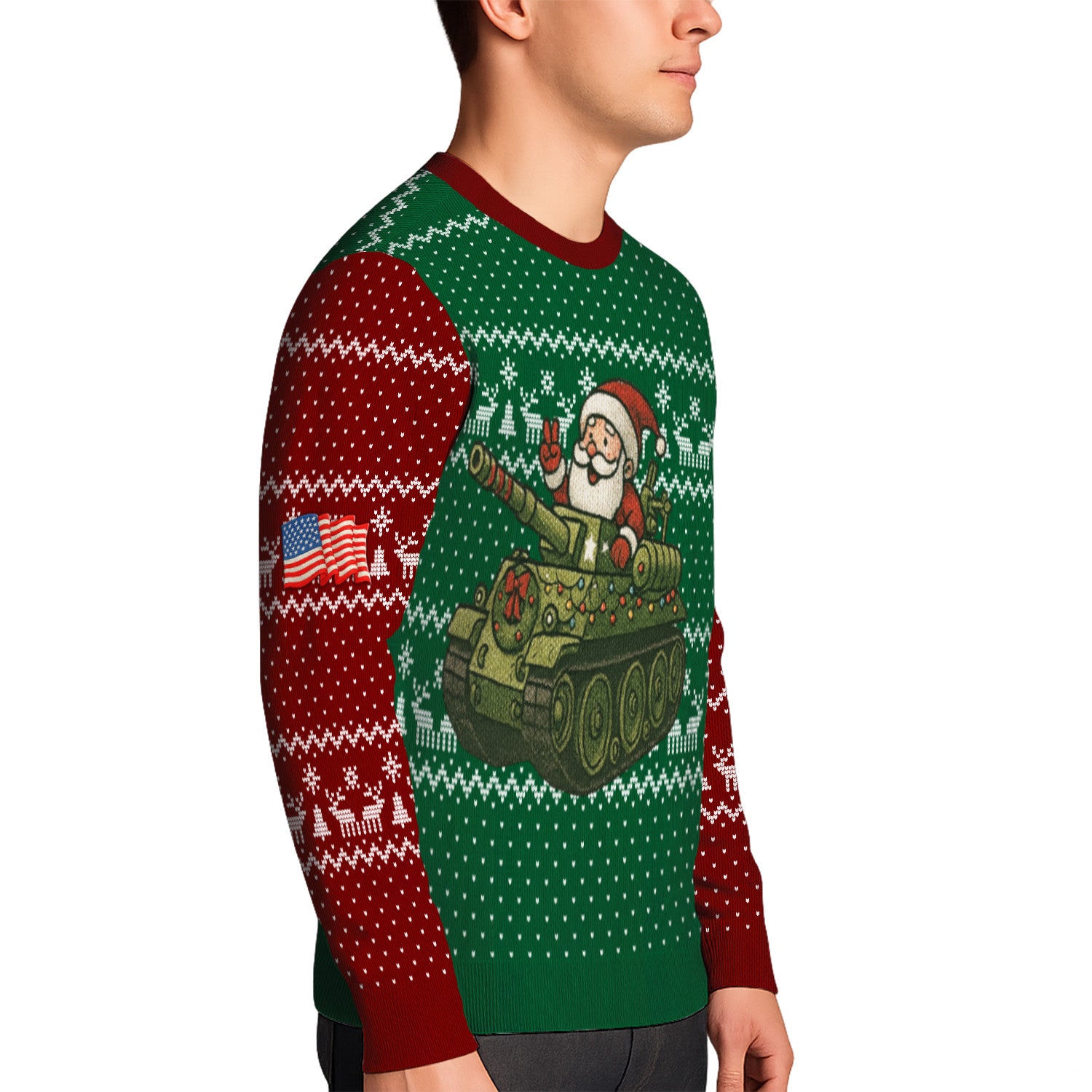 Personalized US Army Ugly Christmas Sweater KRUST21