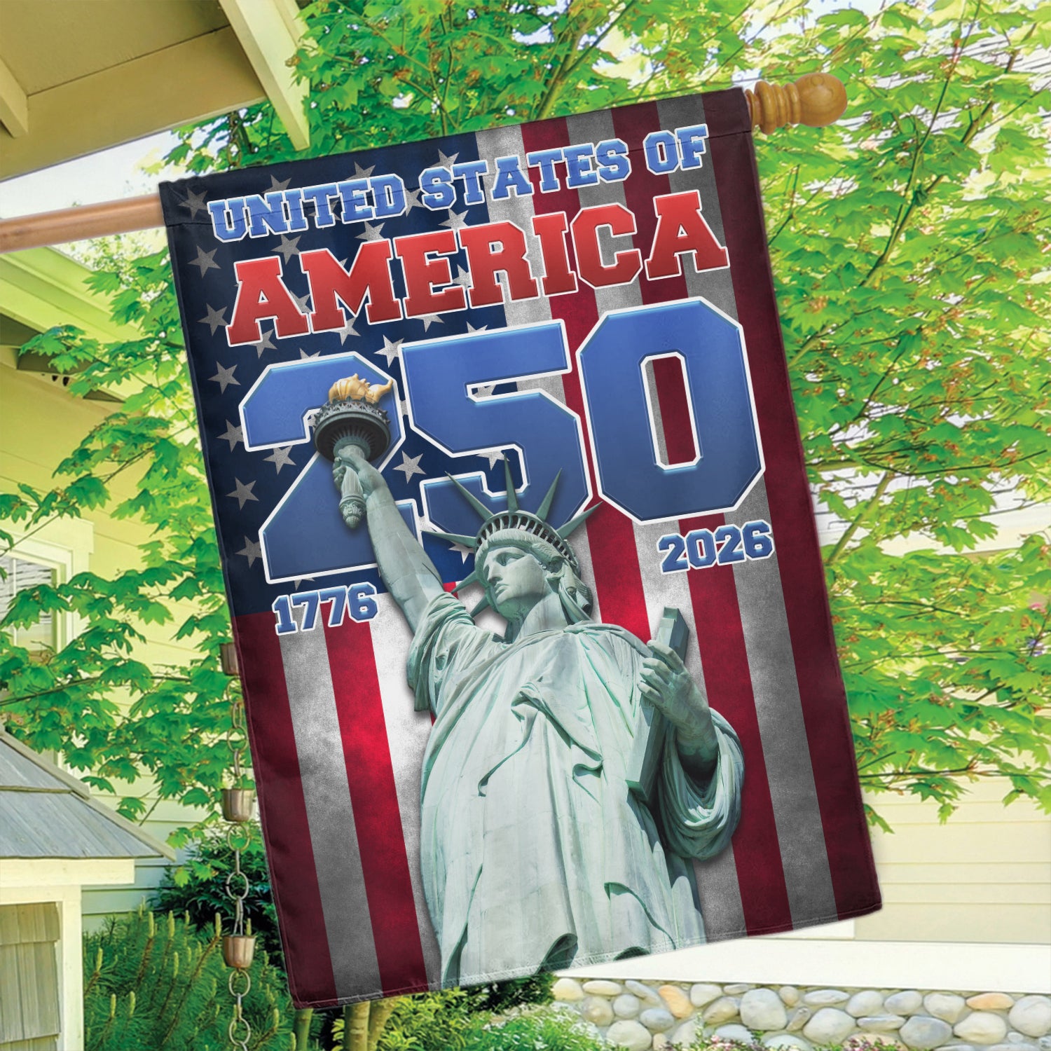 United States Of America 250 1776 - 2026 House Flag 28''x40'' Twin-Side Printing
