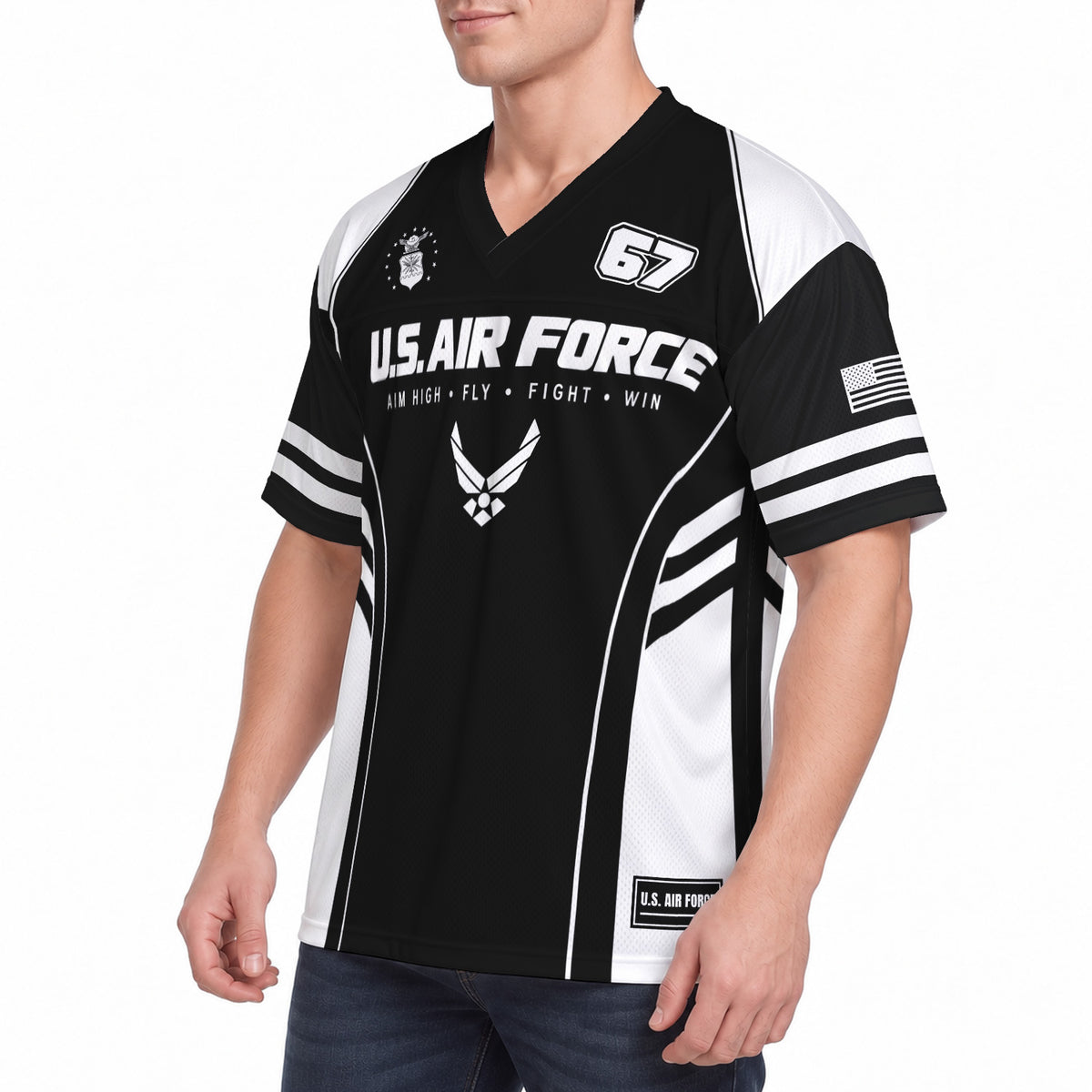 U.S. Air Force Personalized Sports Jersey Custom Rank Text and Number