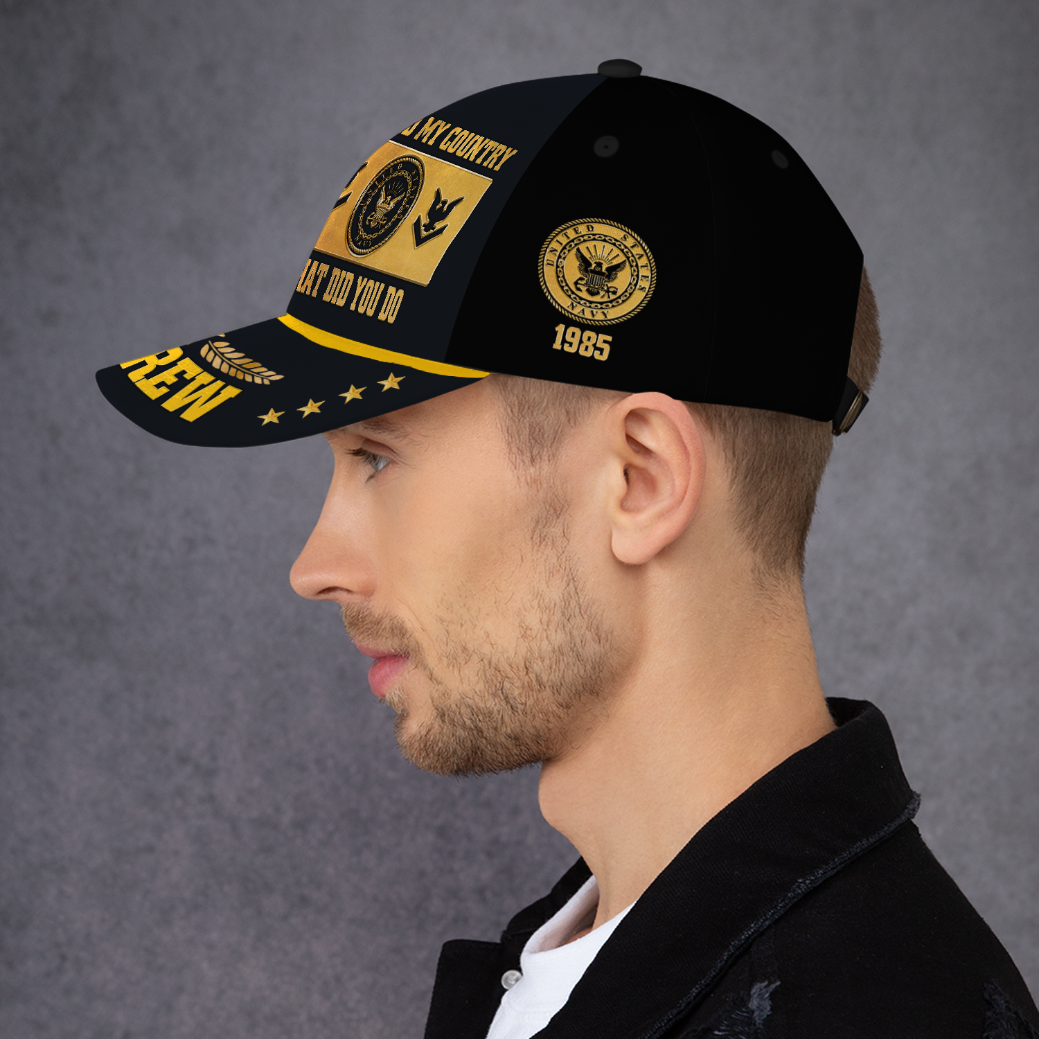 Custom Ranks/Insignia, Personalized Name And Years Served All Over Prints Premium Classic Cap KAOVC08