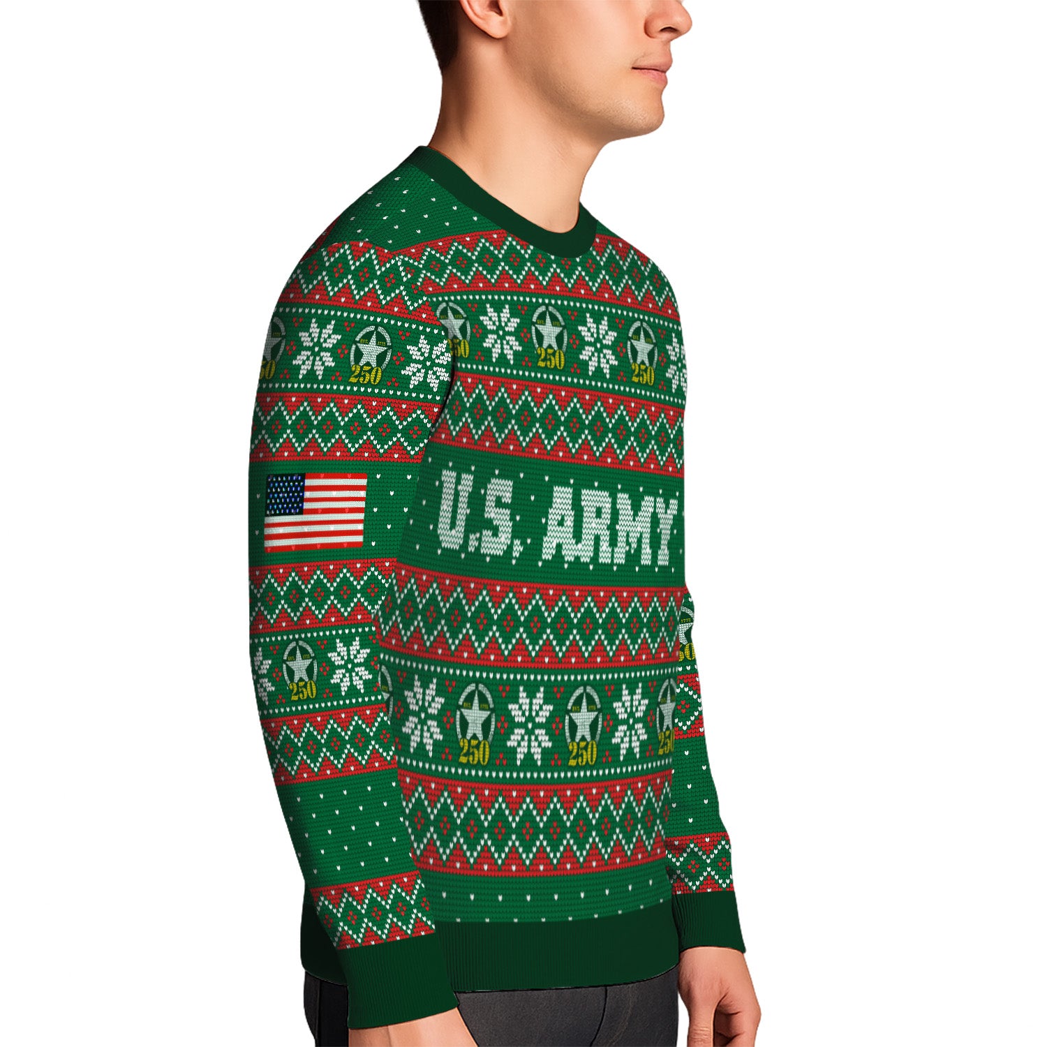 Custom Ranks US Army Ugly Christmas Sweater for Women Men KRUST09