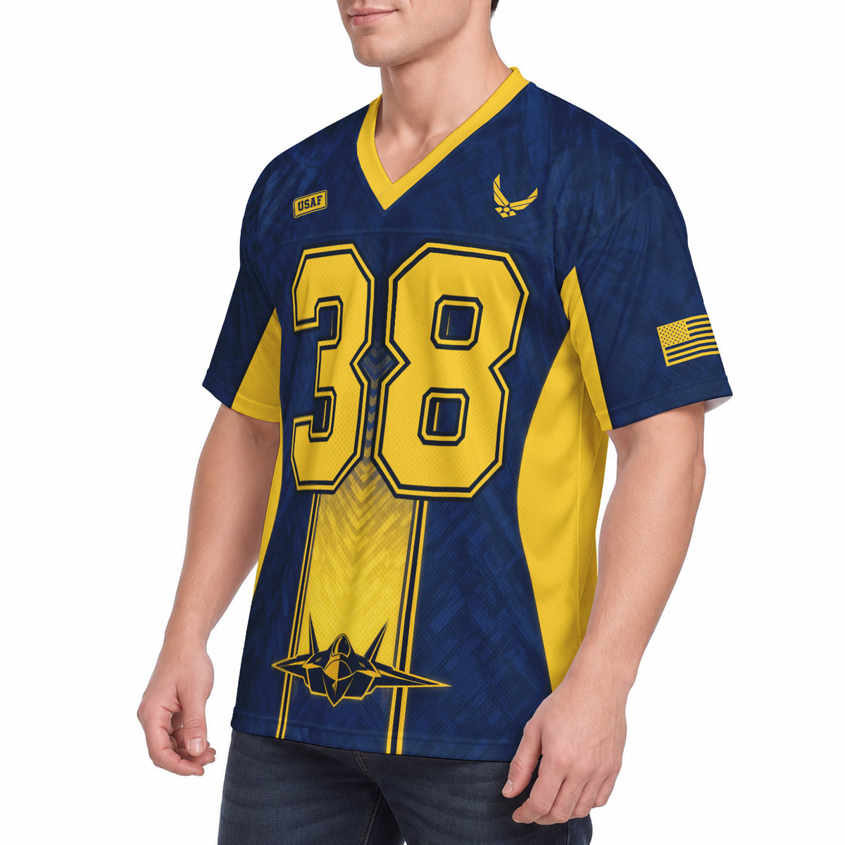 Personalized U.S. Air Force Jersey Custom Rank Jersey Number and Text