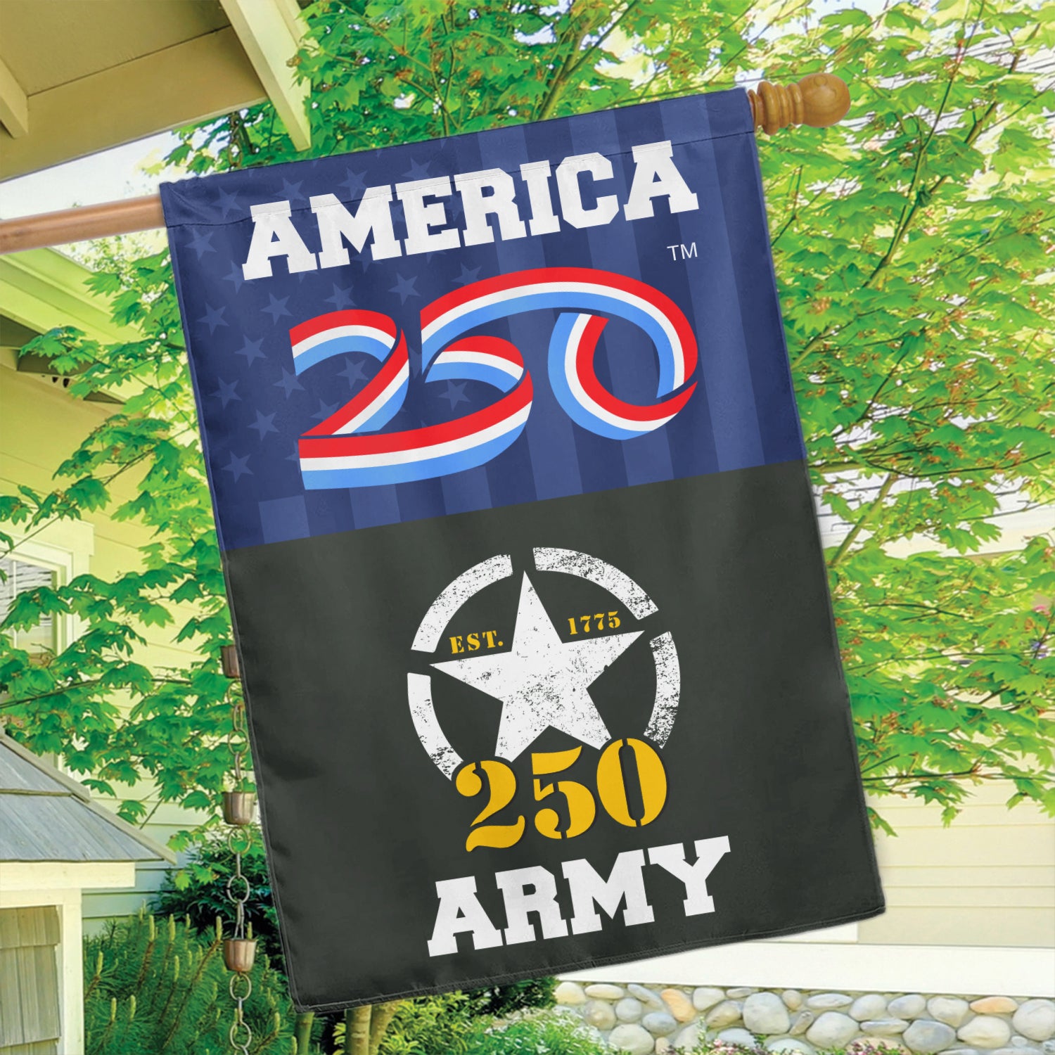 America 250, US Army 250 House Flag 28''x40'' Twin-Side Printing