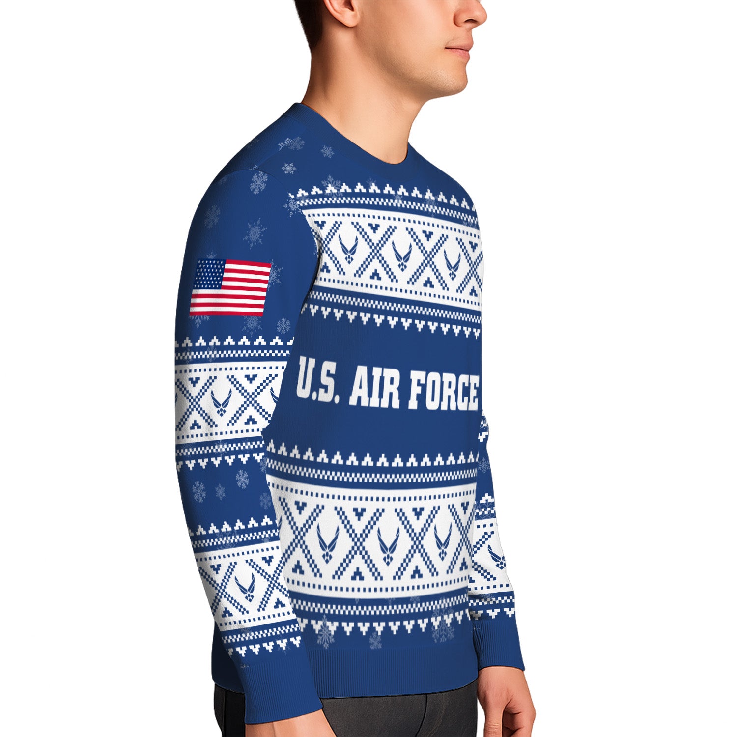 Custom Ranks US Air Force Ugly Christmas Sweater for Women Men KRUST05