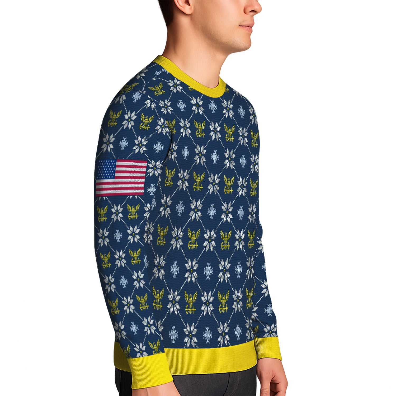 Personalized US Navy Christmas Ugly Sweater KRUST10