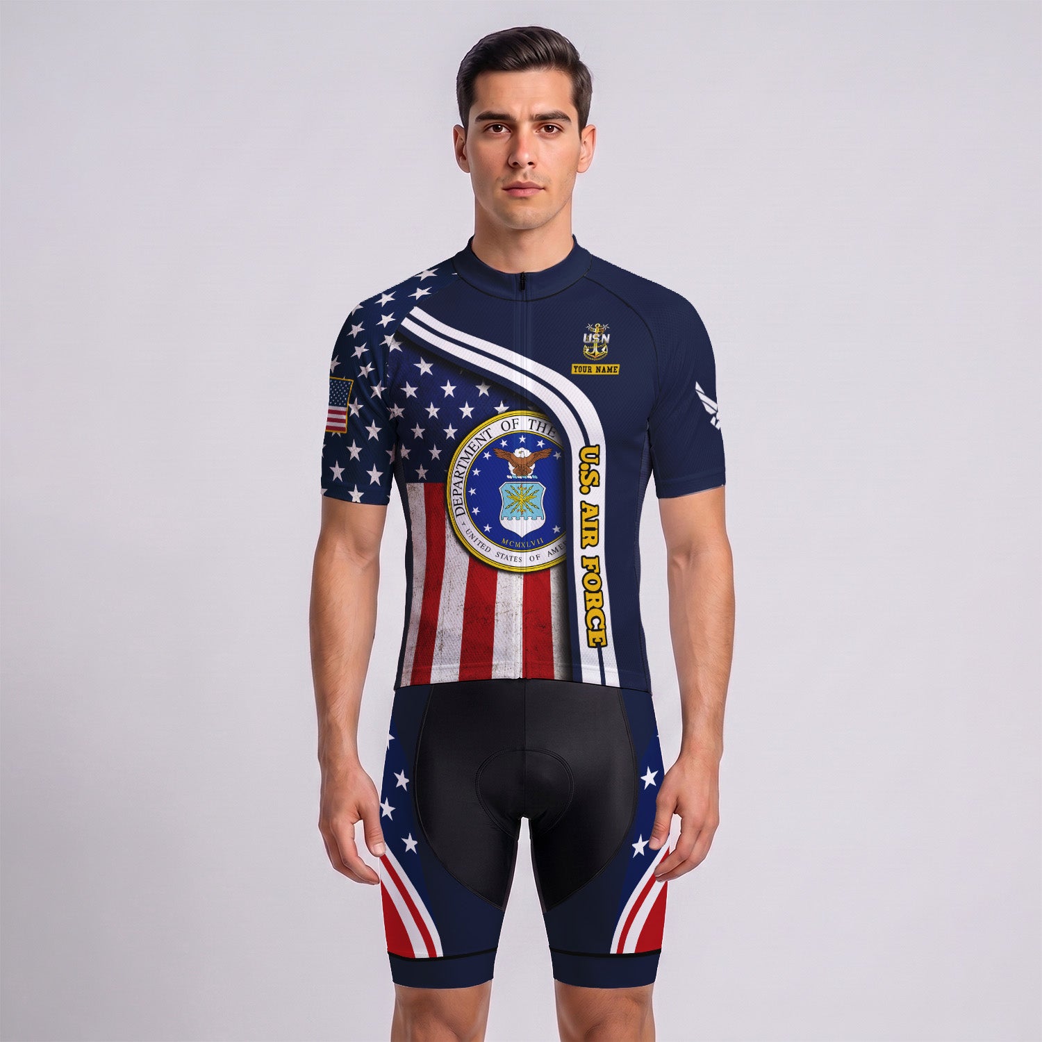 Personalized Military U.S. Air Force Inspired Cycling Jersey Kit