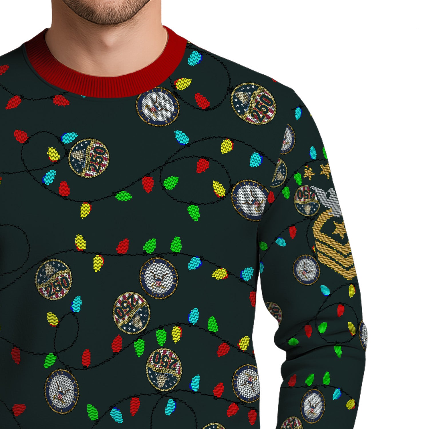 Custom Ranks US Navy Ugly Christmas Sweater for Women Men KRUST07