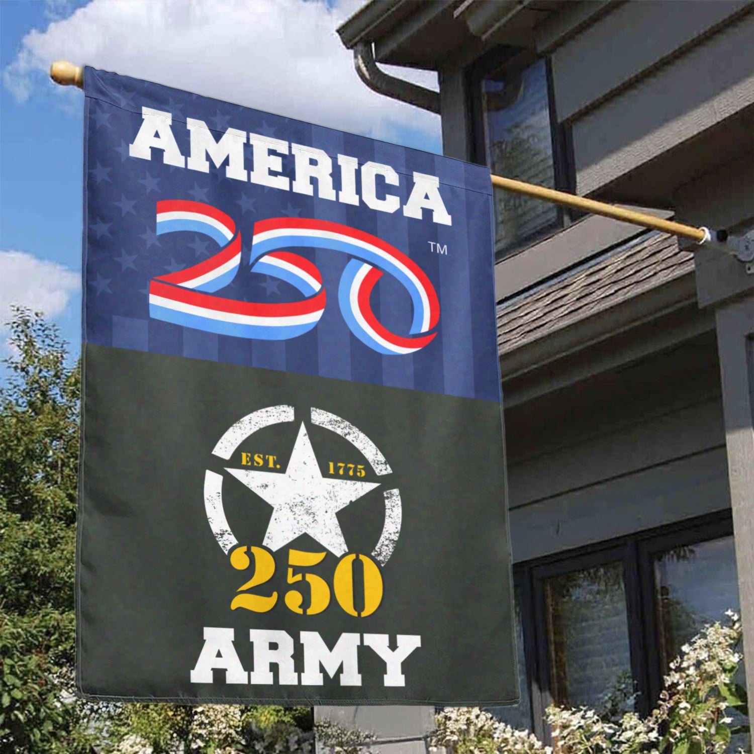 America 250, US Army 250 House Flag 28''x40'' Twin-Side Printing