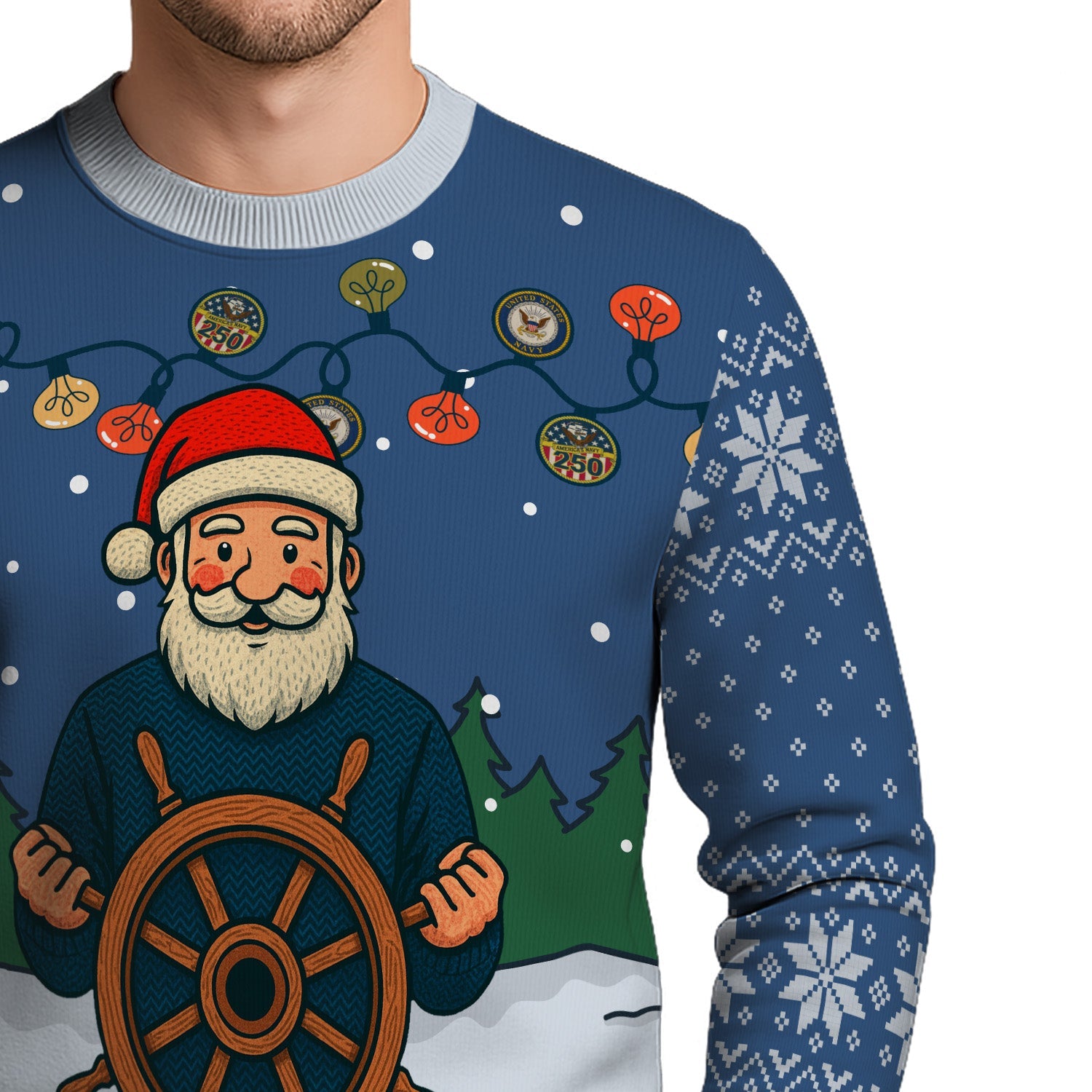 US Navy Caption Christmas Ugly Sweater