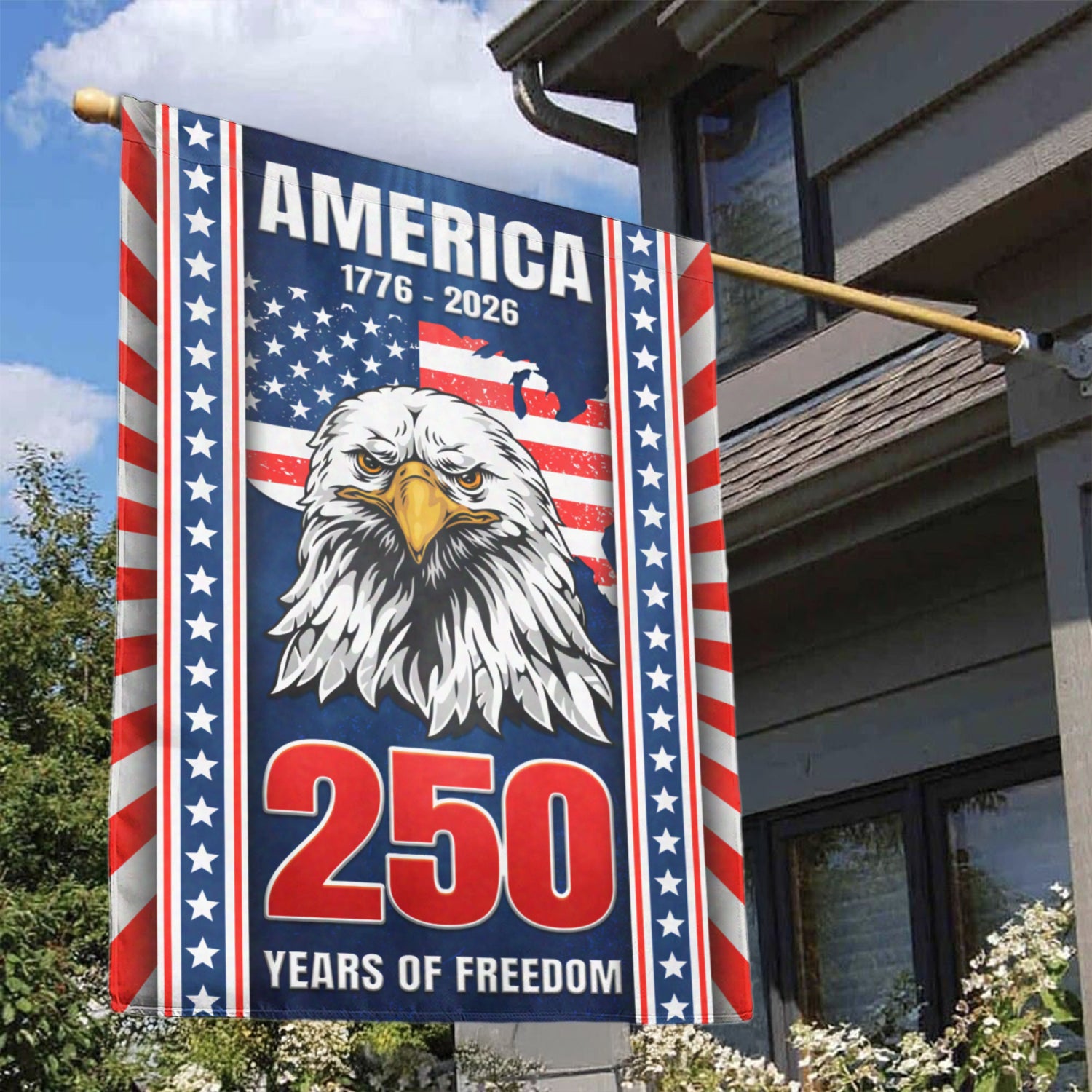America 1776 - 2026 250 Years Of Freedom House Flag 28''x40'' Twin-Side Printing