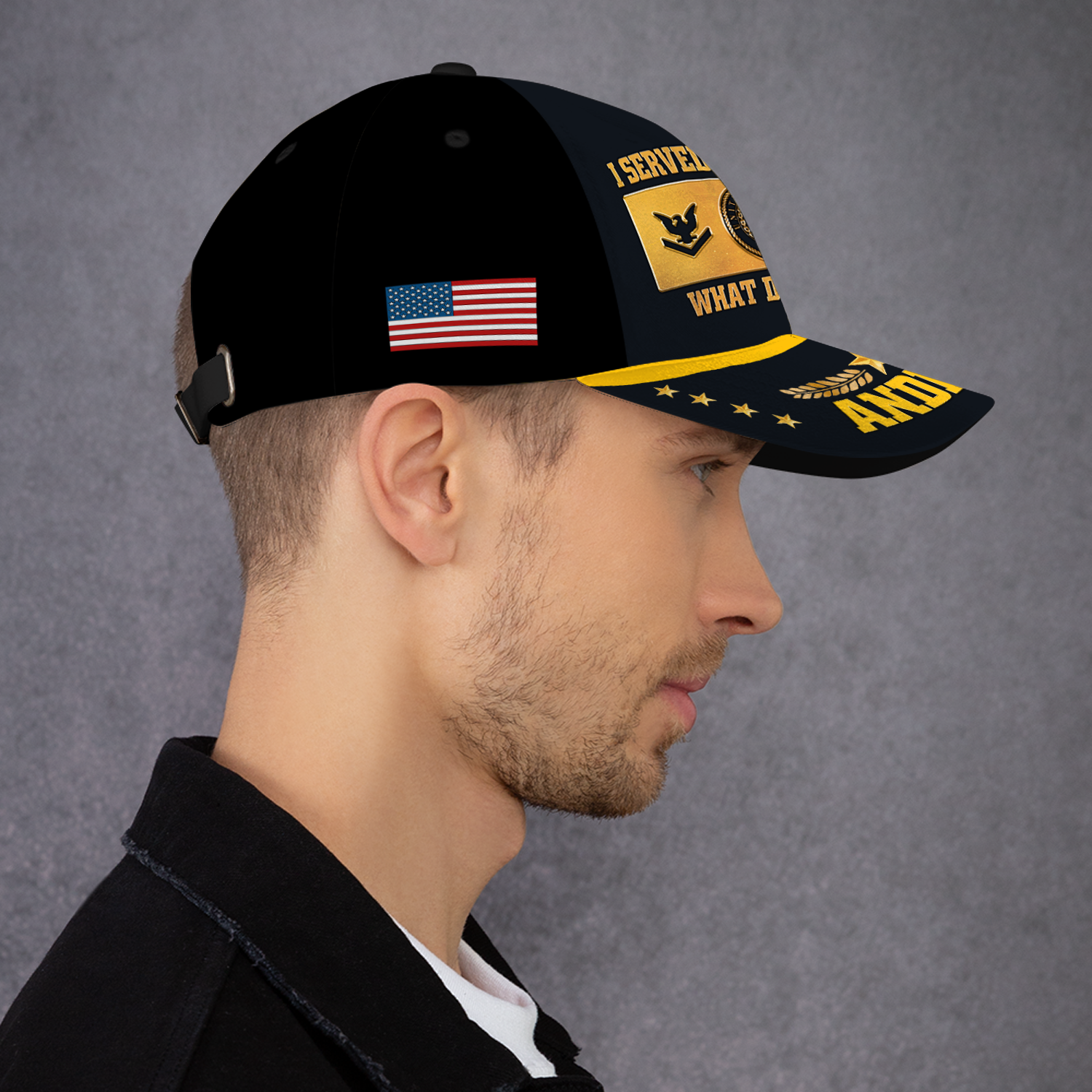 Custom Ranks/Insignia, Personalized Name And Years Served All Over Prints Premium Classic Cap KAOVC08