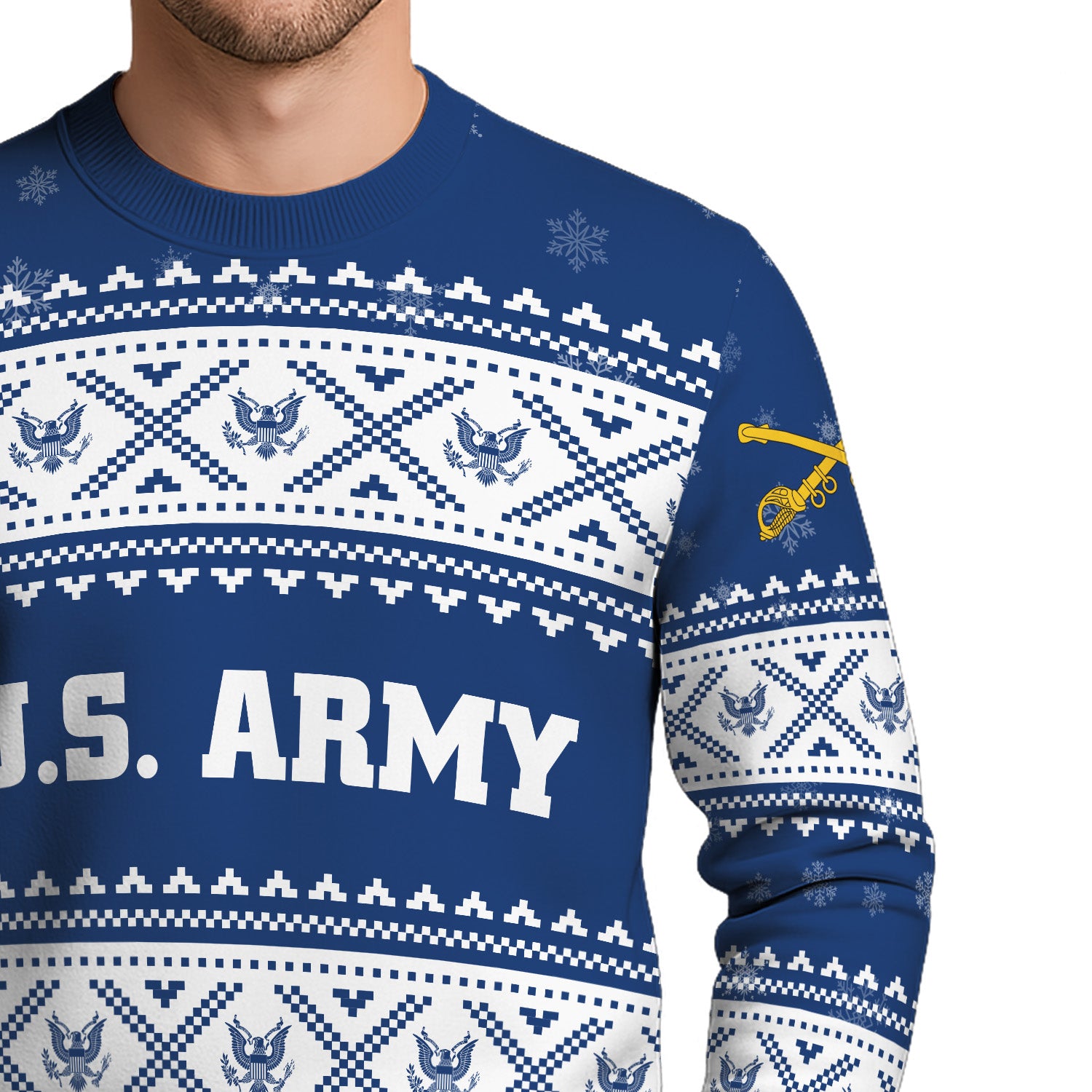 Custom Ranks US Army Ugly Christmas Sweater for Women Men KRUST05