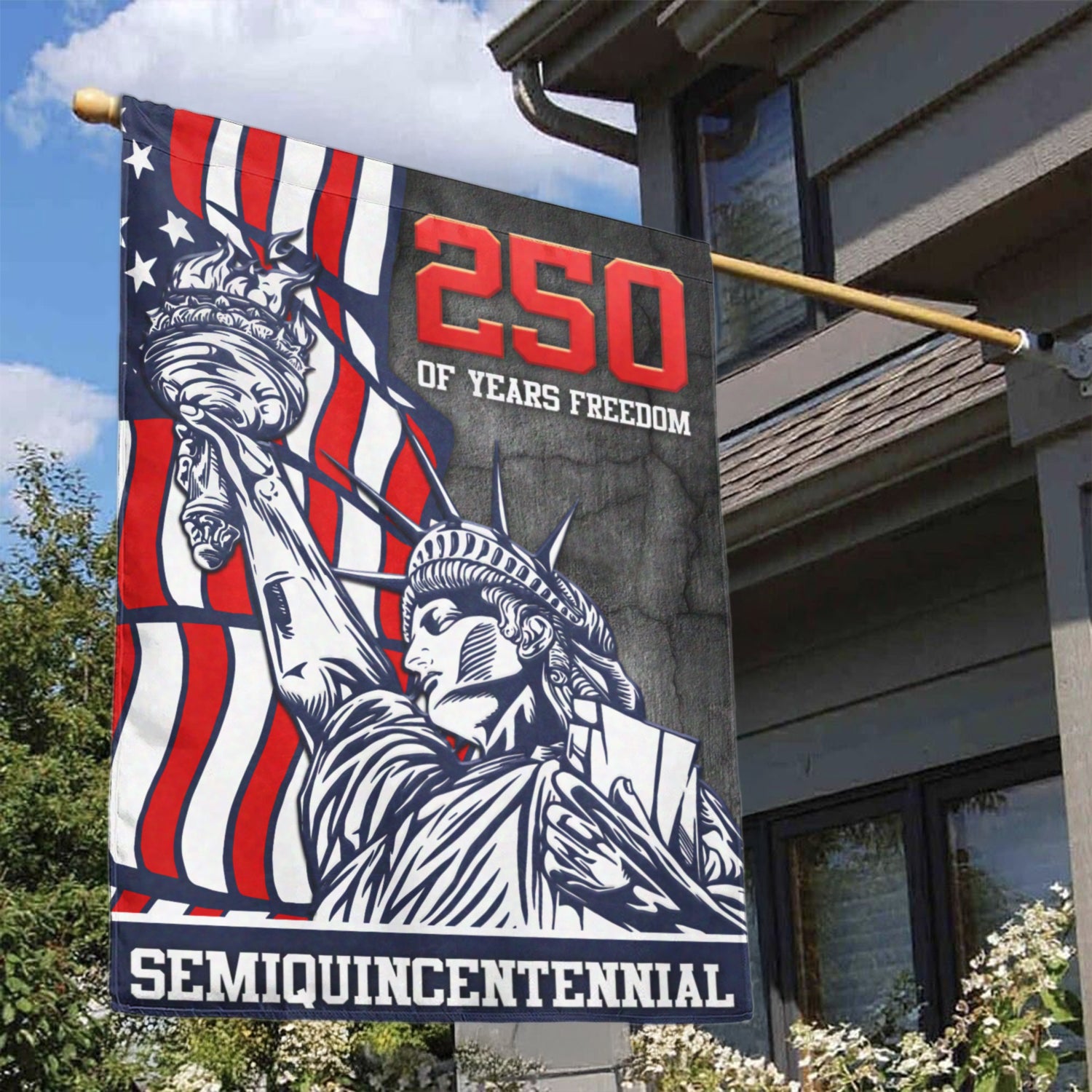 250 Years Of Freedom Semiquincentennial House Flag 28''x40'' Twin-Side Printing