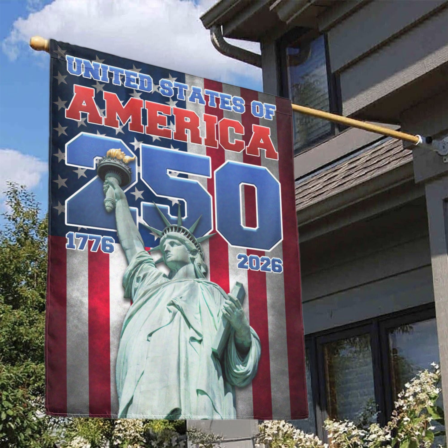 United States Of America 250 1776 - 2026 House Flag 28''x40'' Twin-Side Printing