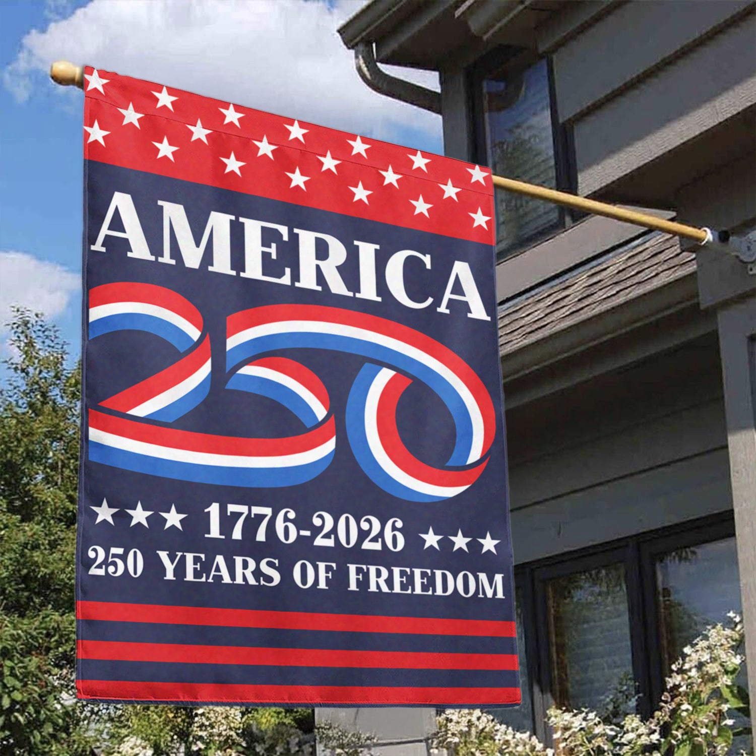 America 250 1776 - 2026 House Flag 28''x40'' Twin-Side Printing
