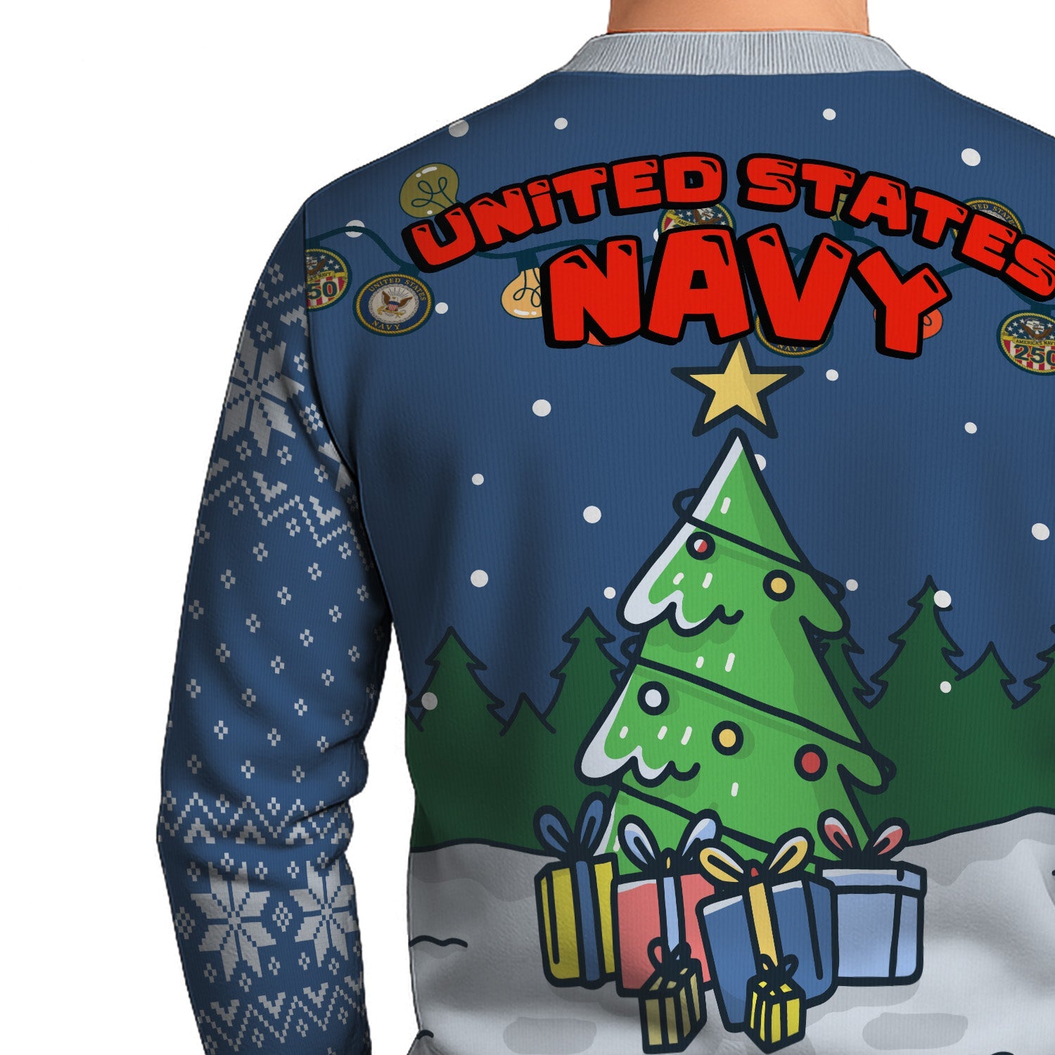 US Navy Caption Christmas Ugly Sweater