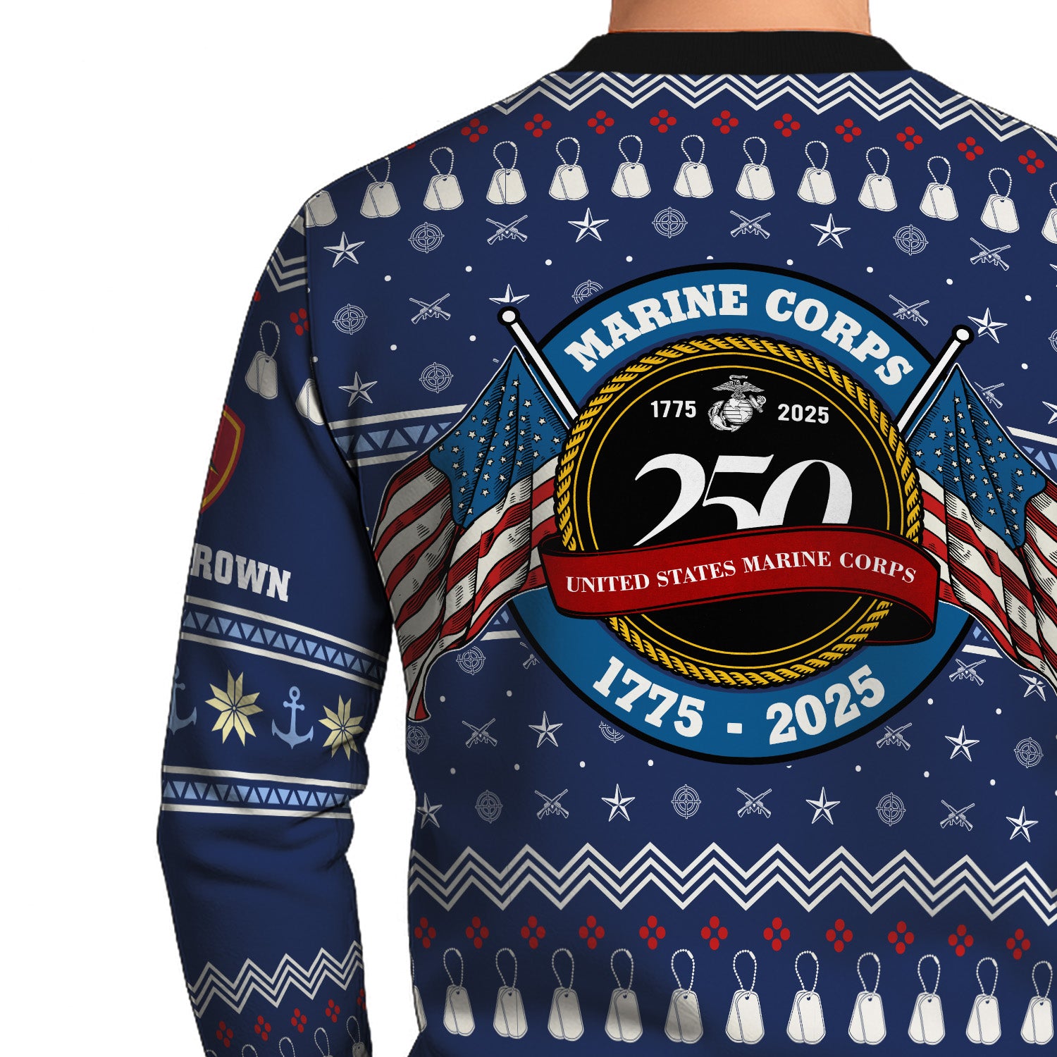 Custom Ranks And Text USMC Ugly Christmas Sweater for Women Men KRUST01