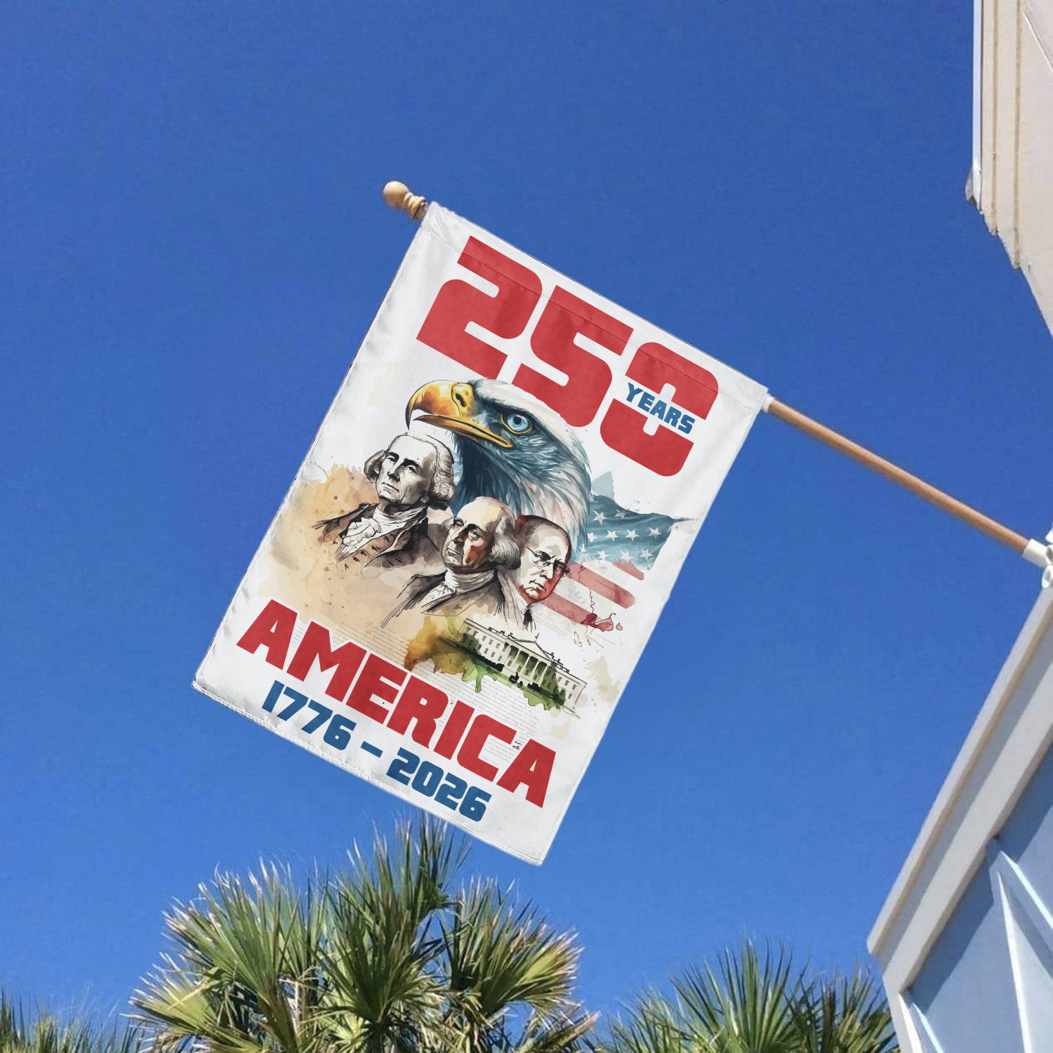 America 1776 - 2026 House Flag 28''x40'' Twin-Side Printing