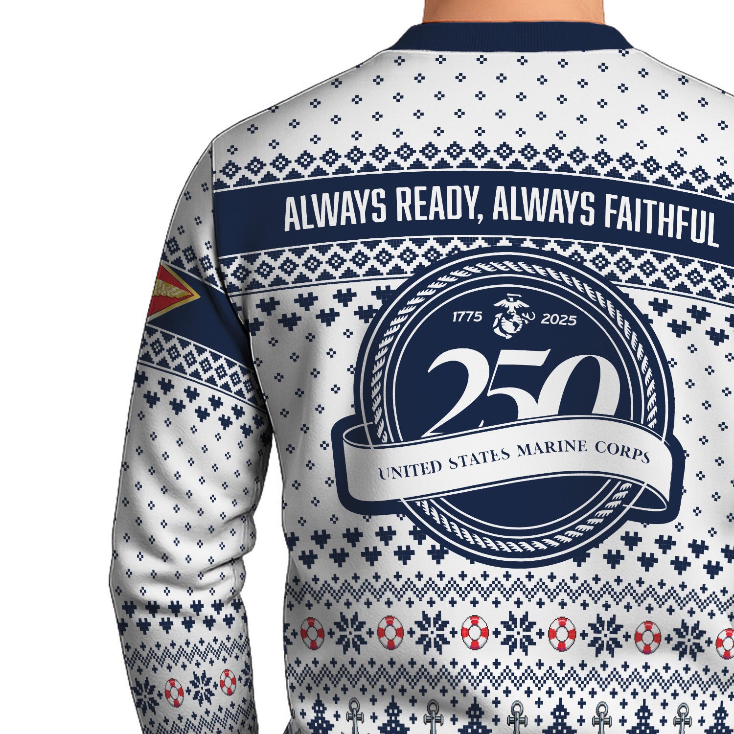 Custom Ranks USMC Ugly Christmas Sweater for Women Men KRUST06